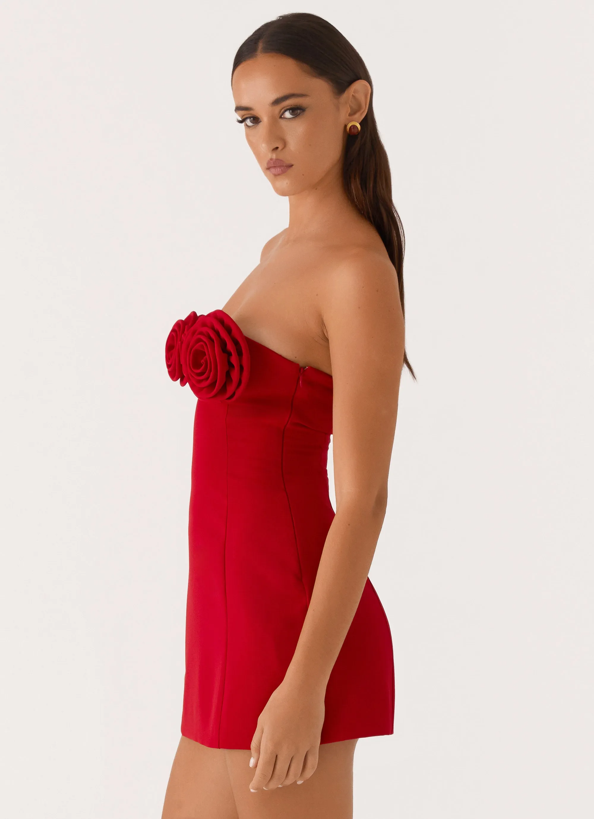 Clean Style Patsie Strapless Mini Dress - Red