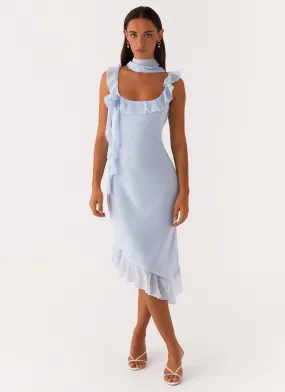 Silky Movement Fariday Midi Dress - Blue