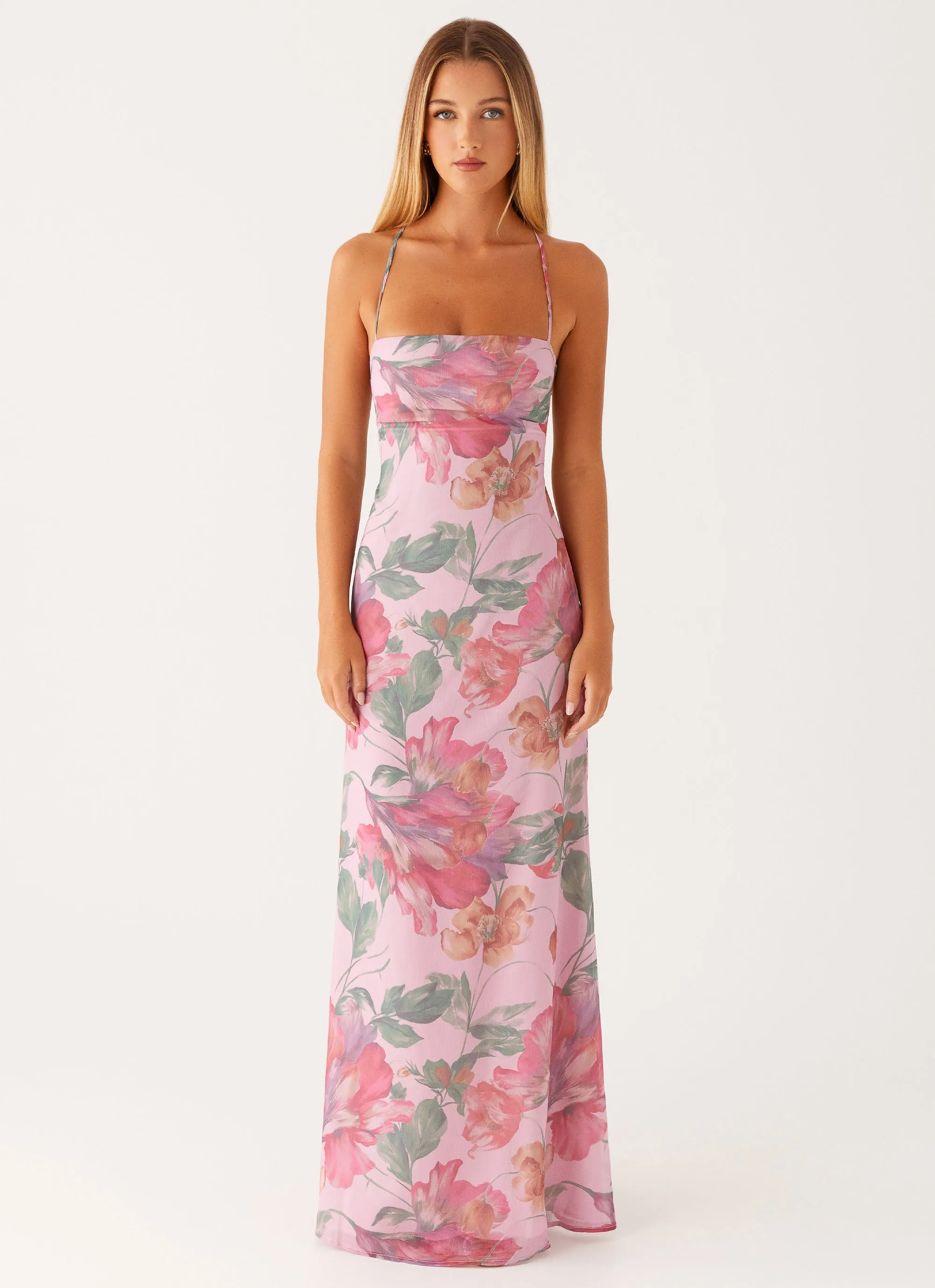 Peggy Maxi Dress - Pink Floral Perfect Design Perfect Cut
