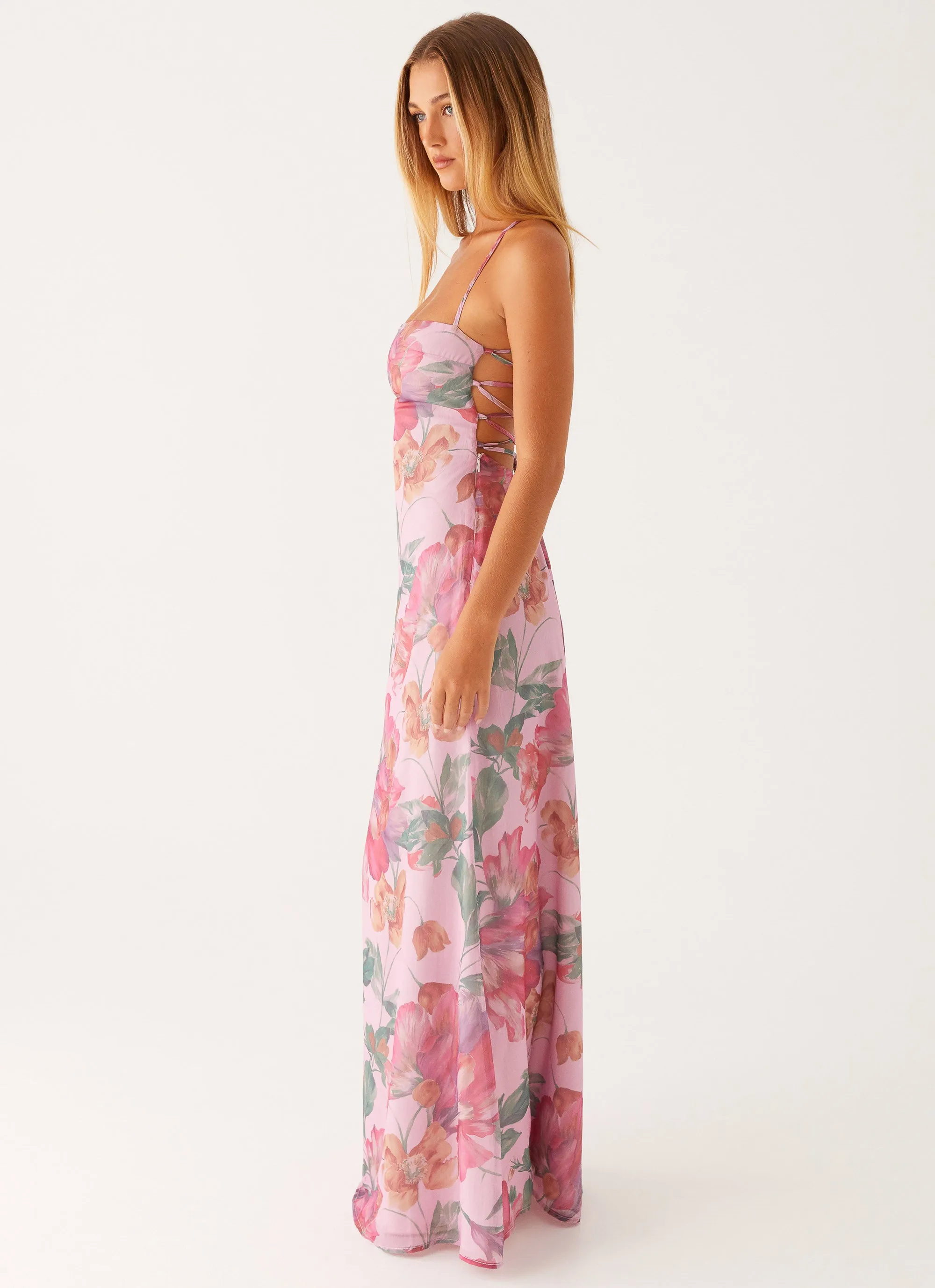 Sharp Edge Peggy Maxi Dress - Pink Floral