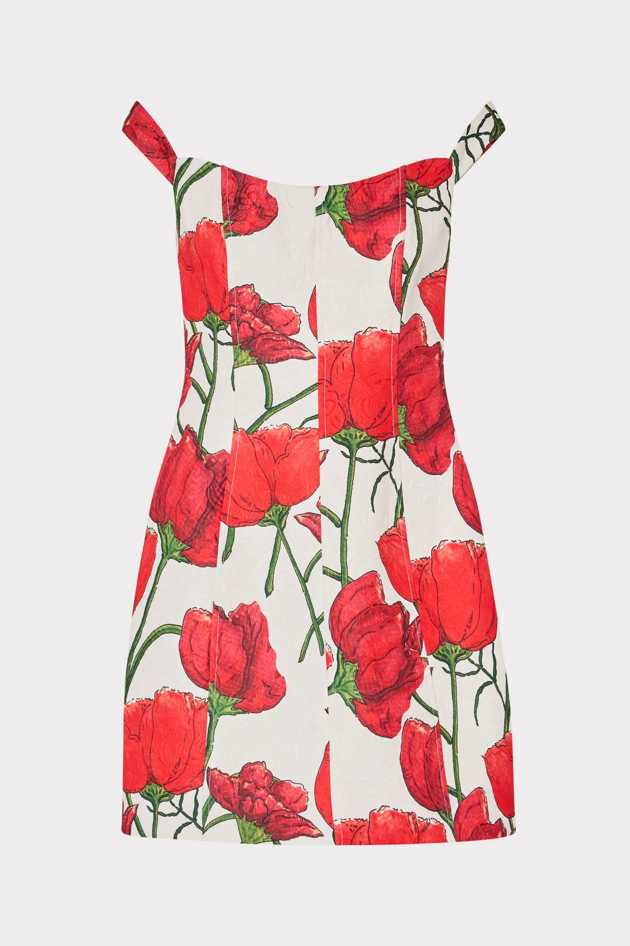 Chill Comfort Peggy Off The Shoulder Red Peonia Mini Dress