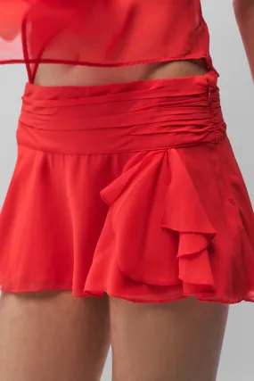 Minimal Style Ultra Comfort Chiffon Slit Mini Skirt