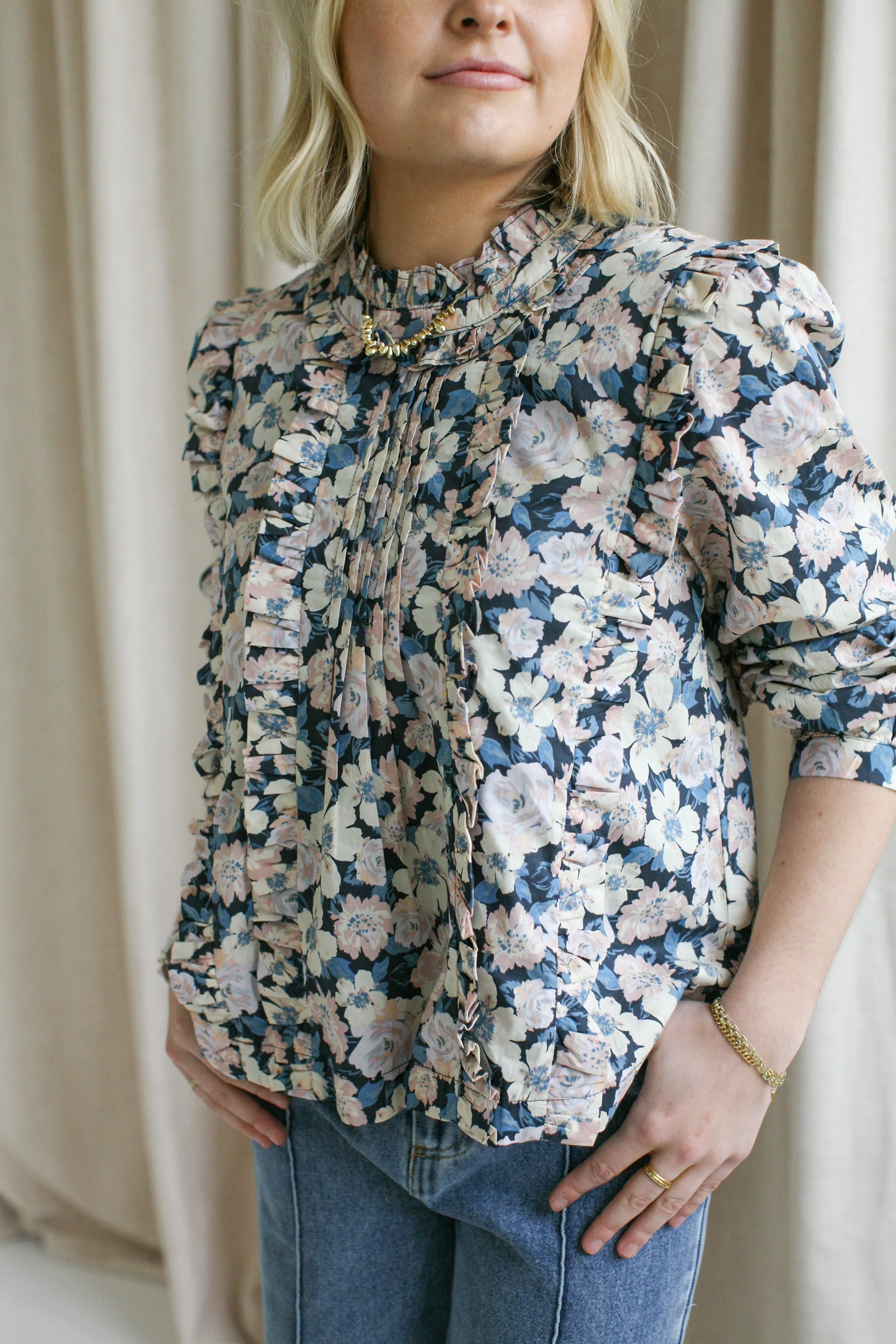 Penelope Floral Blouse LowMaintenance Fabric