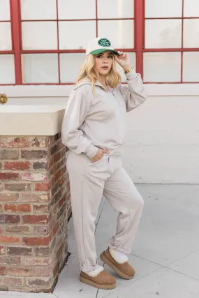 AdjustableDrawstring Penelope Loungewear Set- Stone