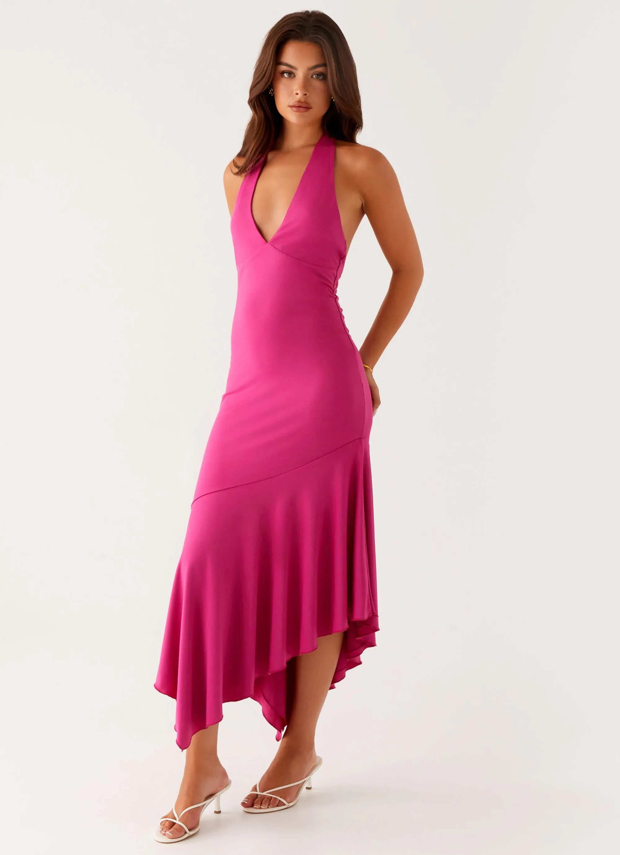 Perdita Midi Dress - Fuchsia Chill Design