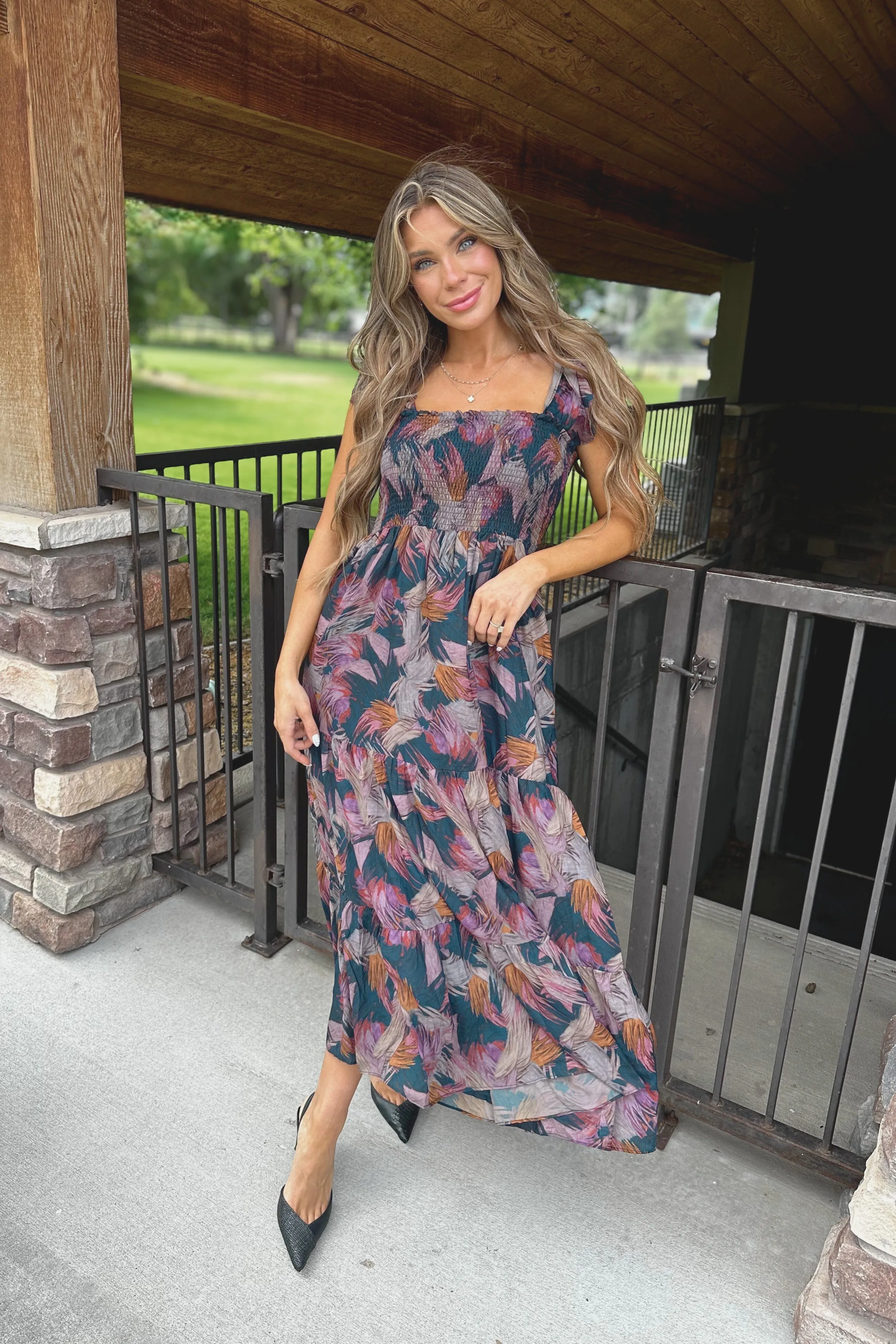 Painted Daydream Midi Dress Vibrant Wear Comfy Fit