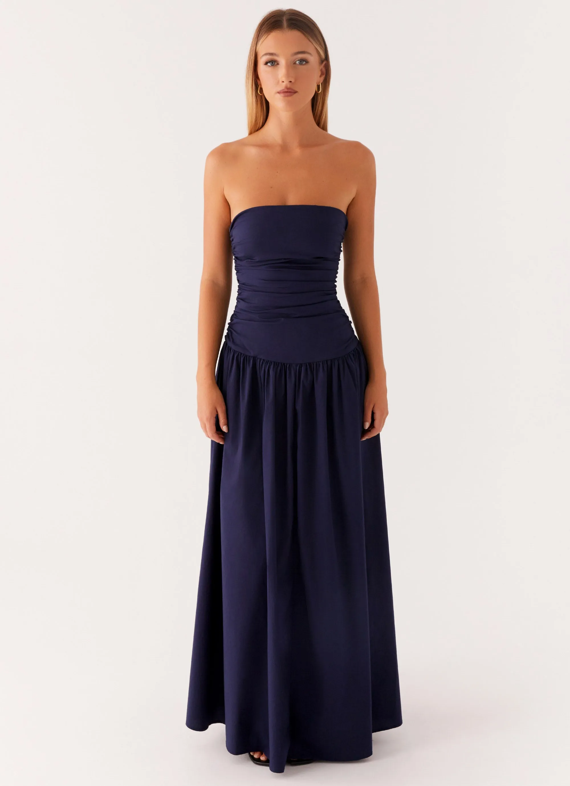 Detachable-Detail Repair-Friendly Carmel Maxi Dress - Navy