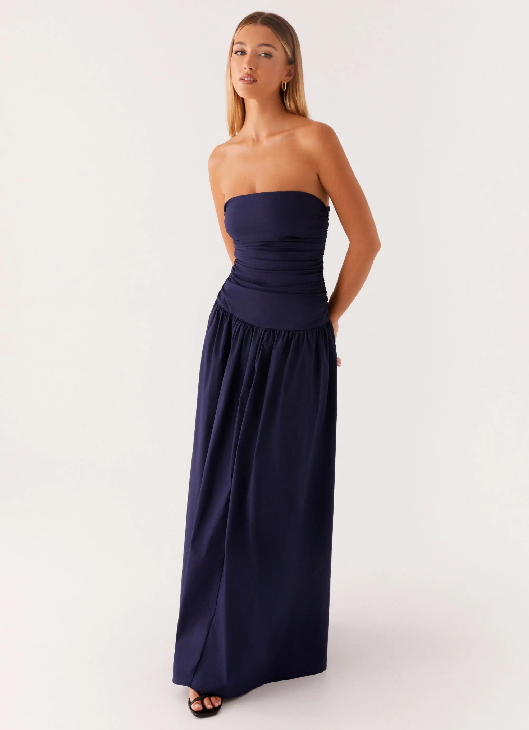 Carmel Maxi Dress - Navy AntiFrayEdging