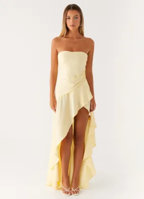 Day Ready Look Vintage Vibe Bodie Maxi Dress - Pastel Yellow