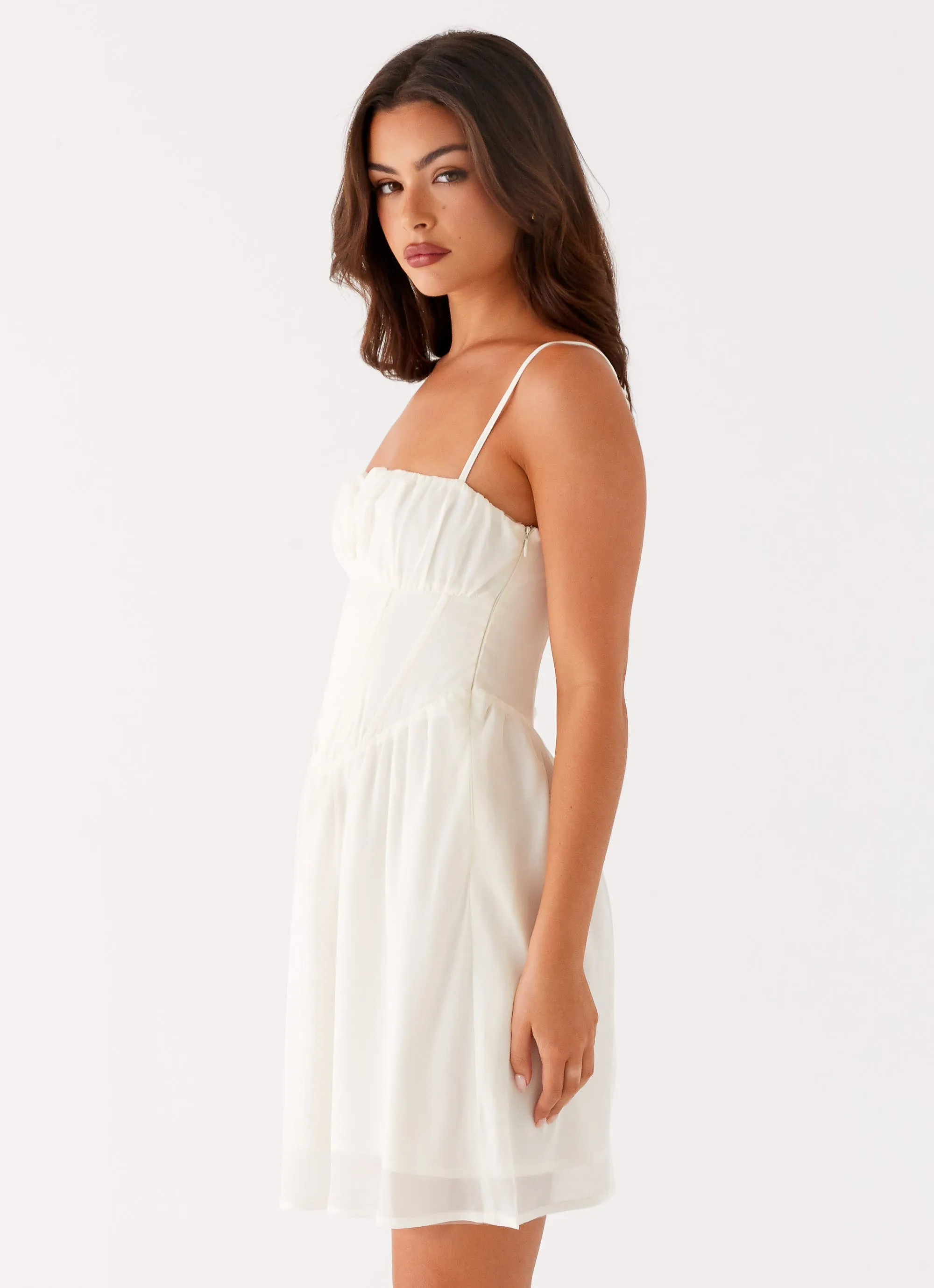 Cozy Vibe Harmony Mini Dress - Ivory