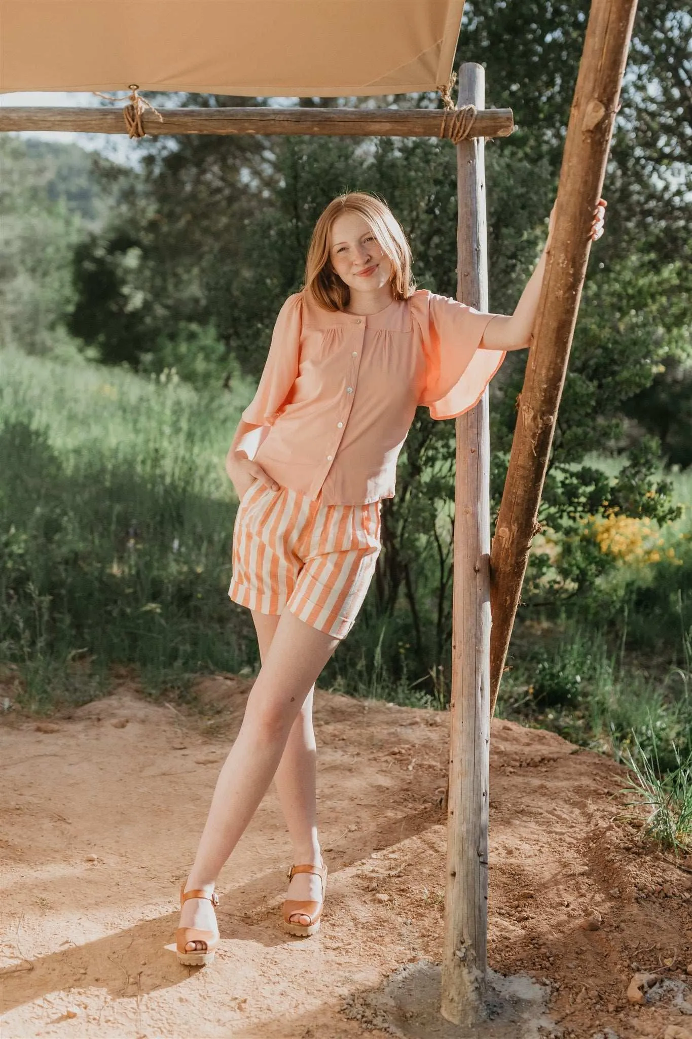 Everyday Style Casual Comfort Look Perfect Shorts in Pink Stripe