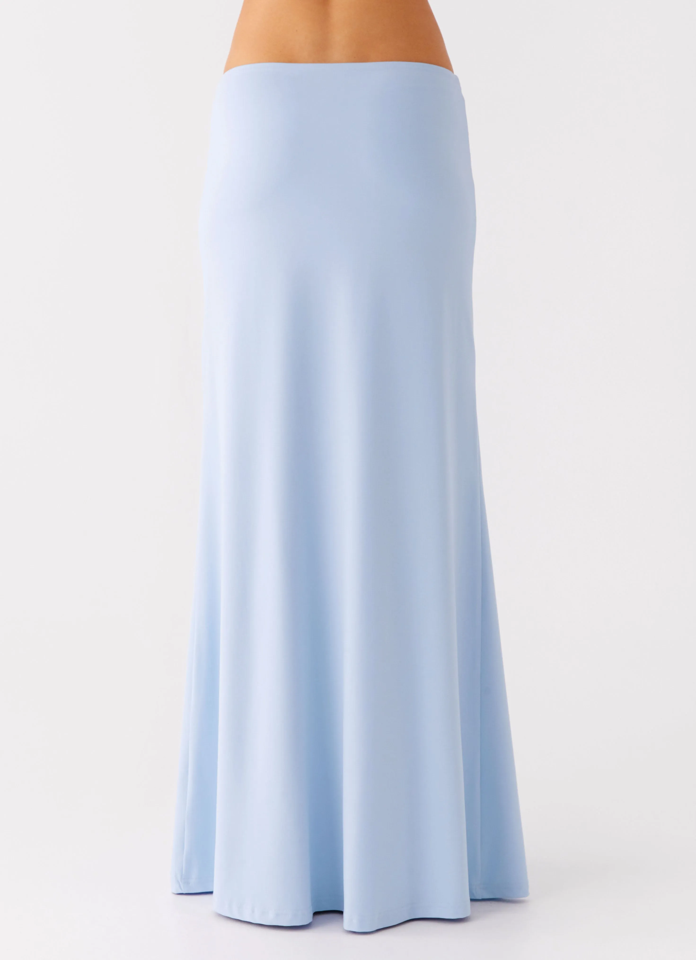 Like A Flower Maxi Skirt - Baby Blue clean design breath easy