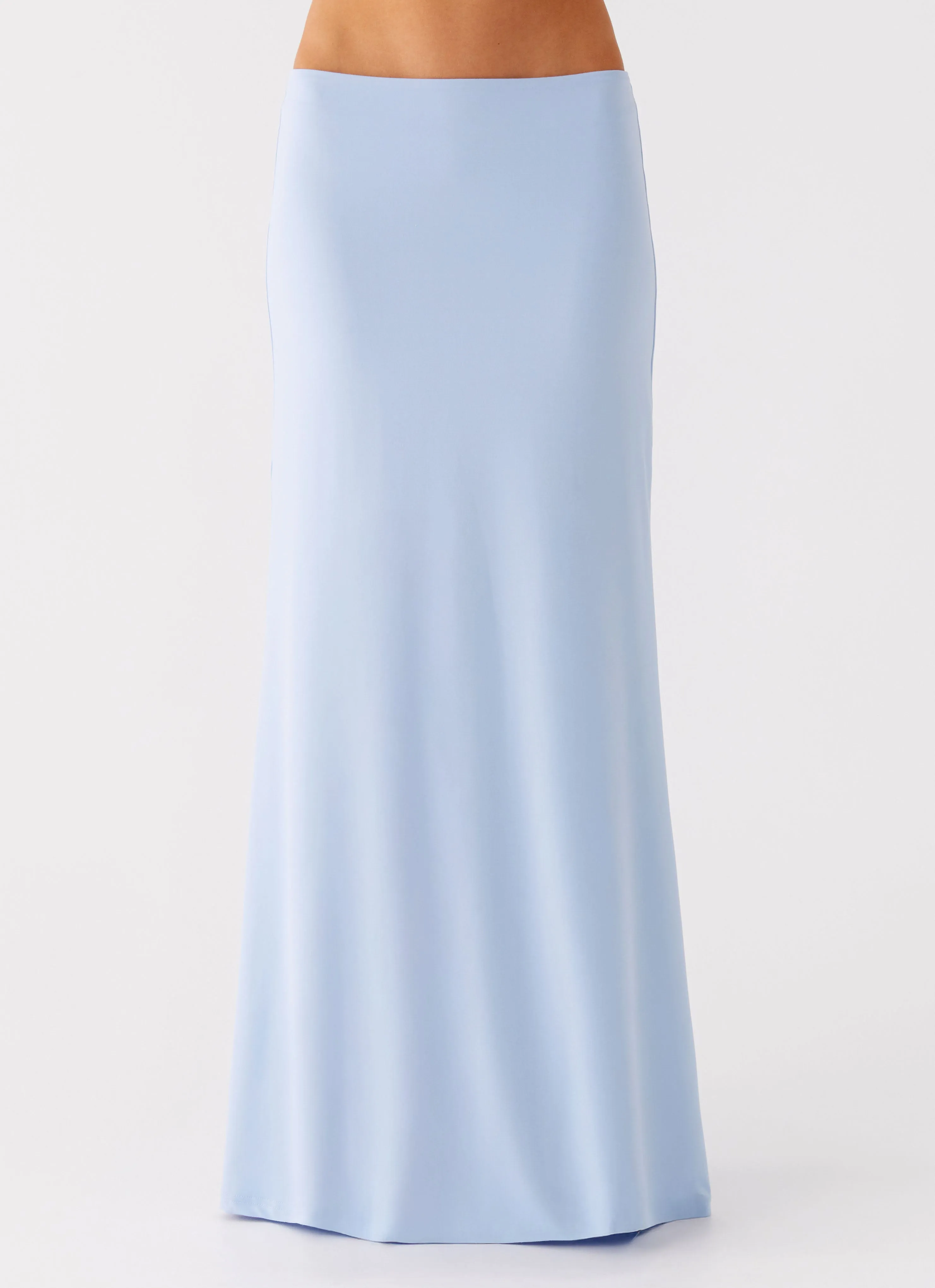 SmoothZipper Like A Flower Maxi Skirt - Baby Blue
