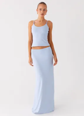 Like A Flower Maxi Skirt - Baby Blue Effortless Look Stable Shape