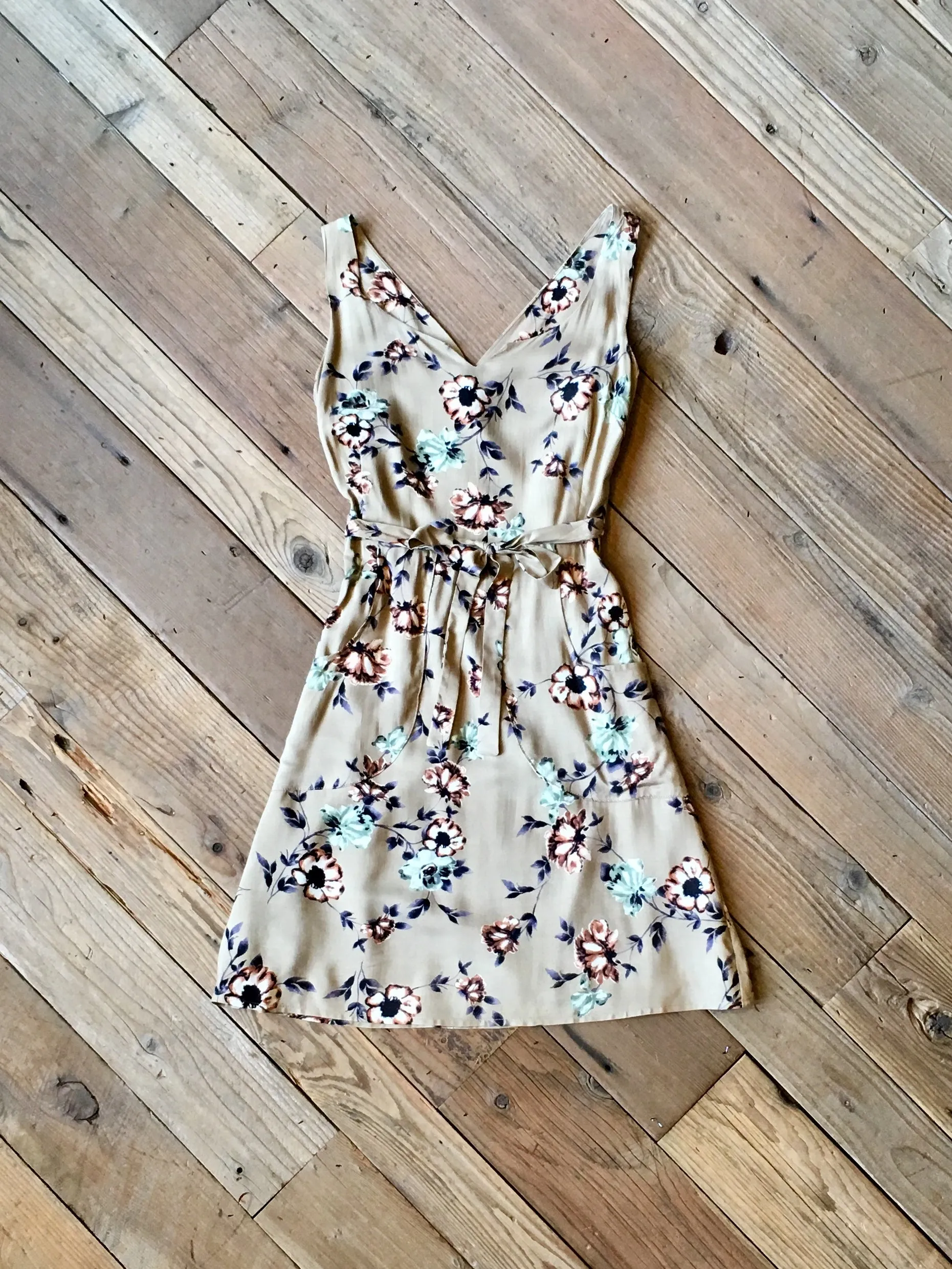 Wrap Dress in Taupe Floral Romance Soul