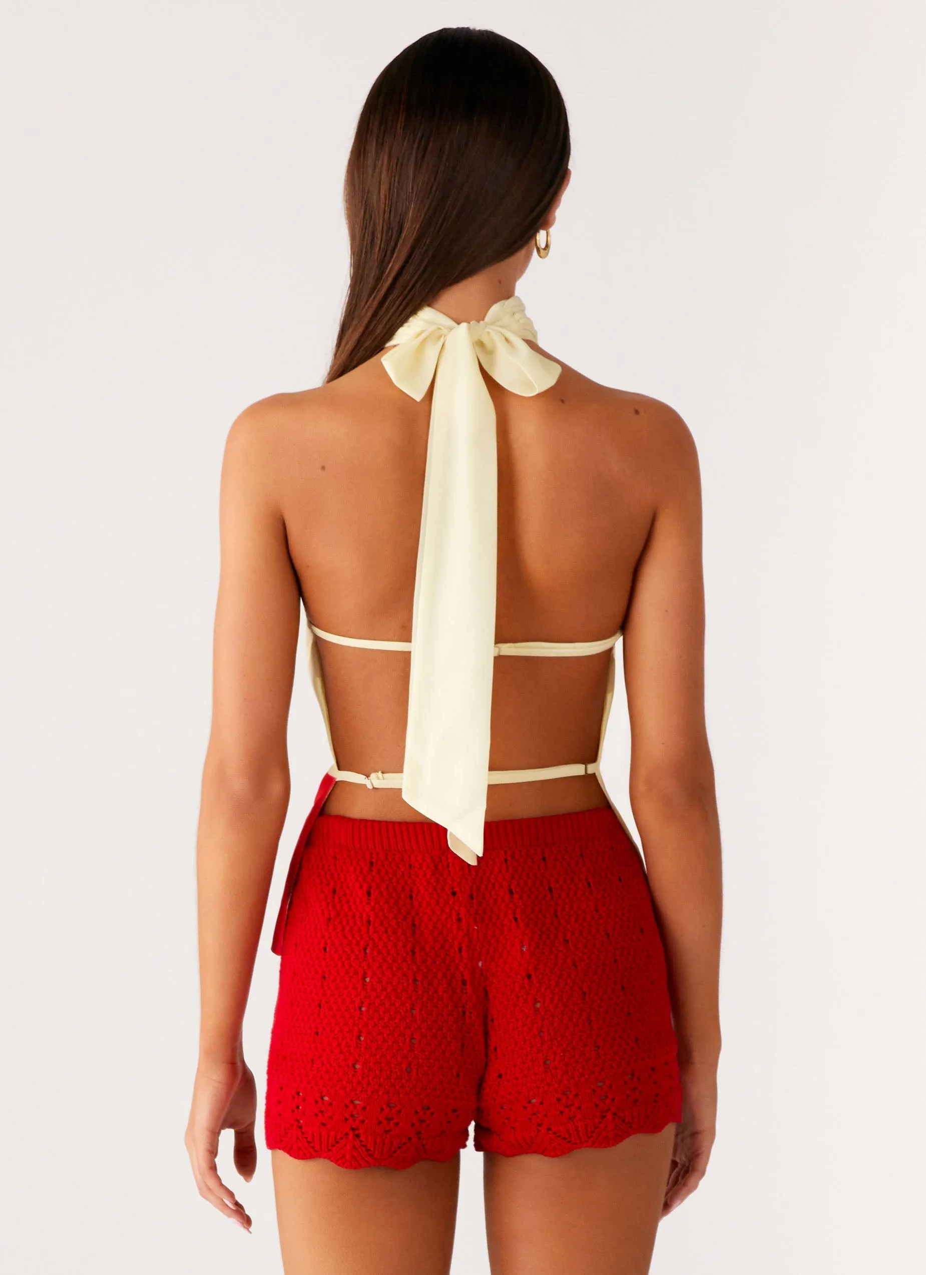 Casual Sweater TailoredCut Felicity Halter Top - Scarlet Floral