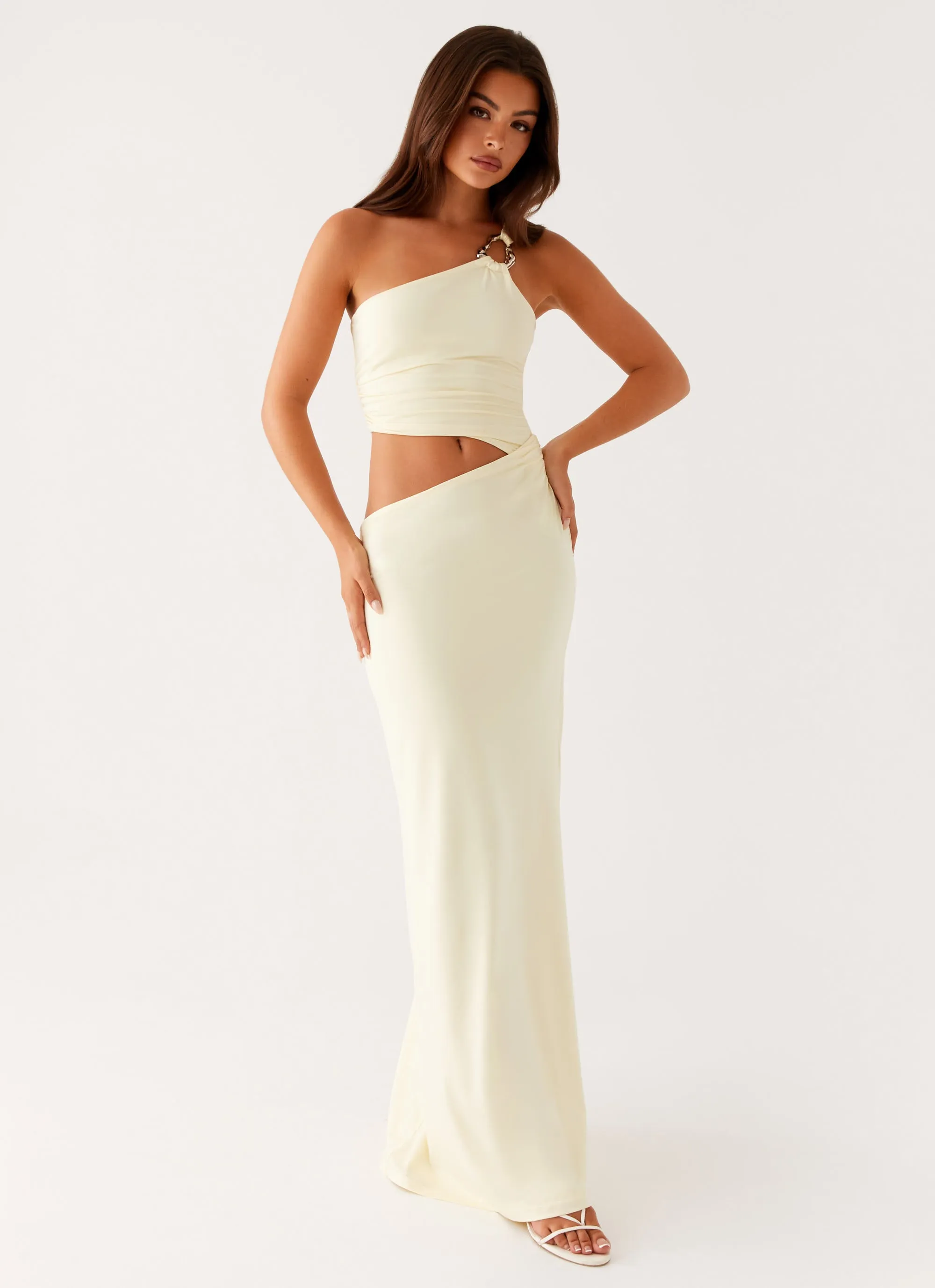 Peta Maxi Dress - Yellow Smooth-Lining