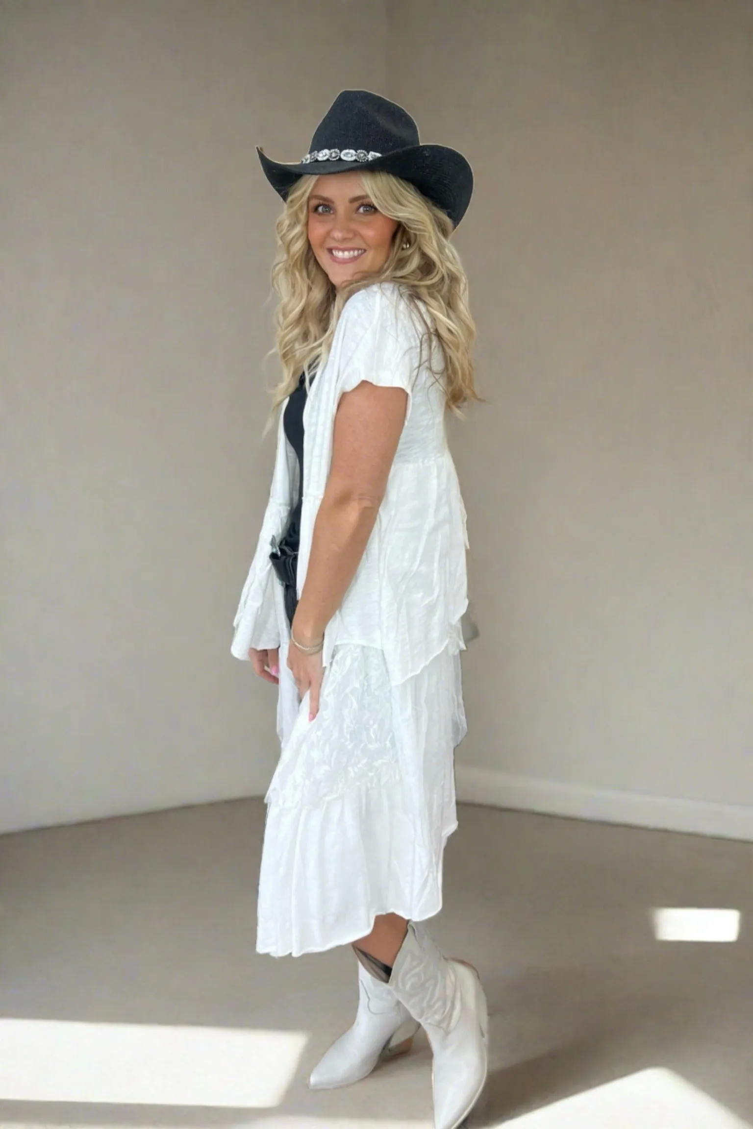 FrictionResistant Edges Petal & Lace Open Front Cardigan - FINAL SALE