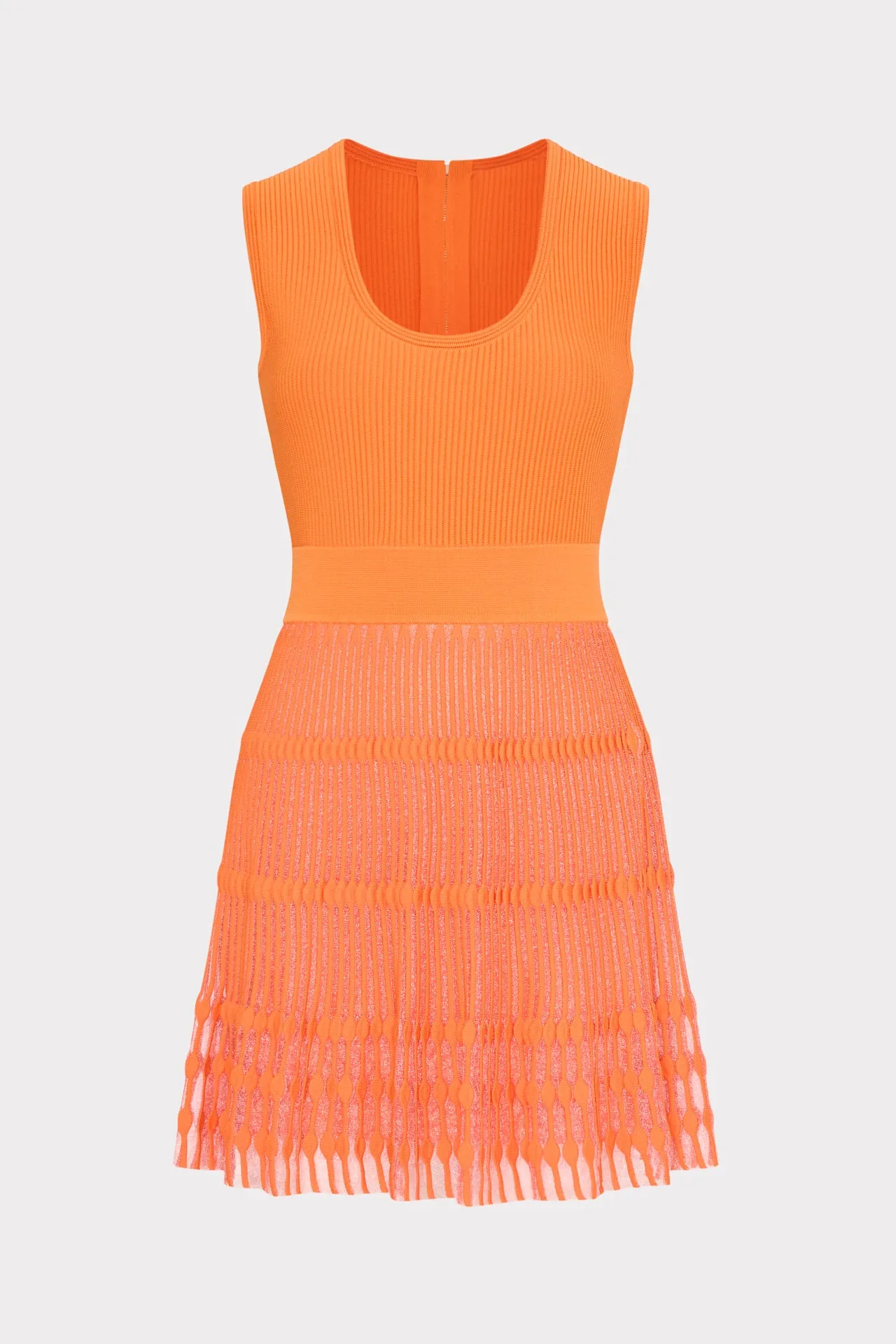 Smooth Line Luxury-Fabric Sheer Knit Fit And Flare Mini Dress