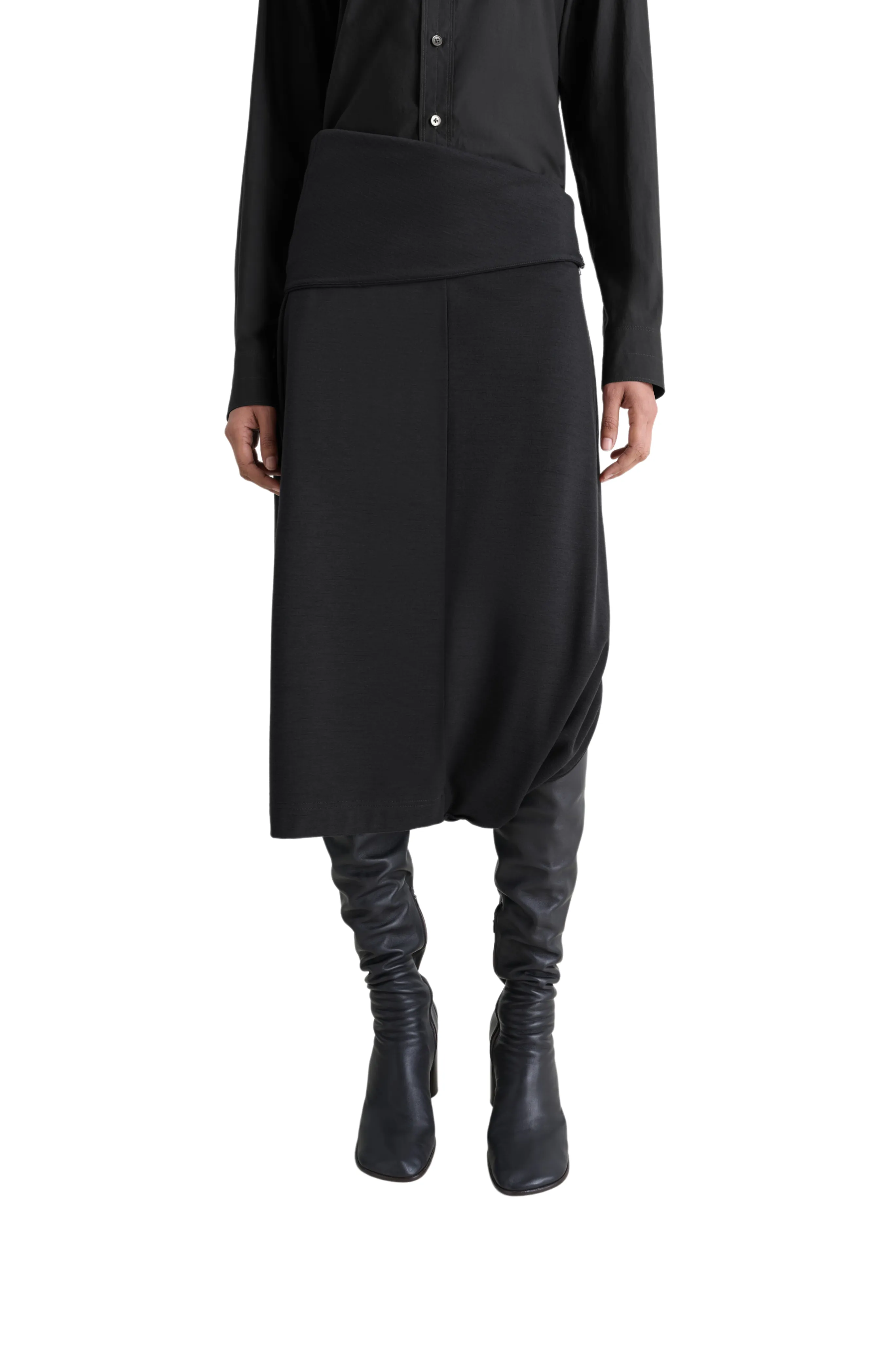 Quick Wear Striped Design Twisted Hem Skirt