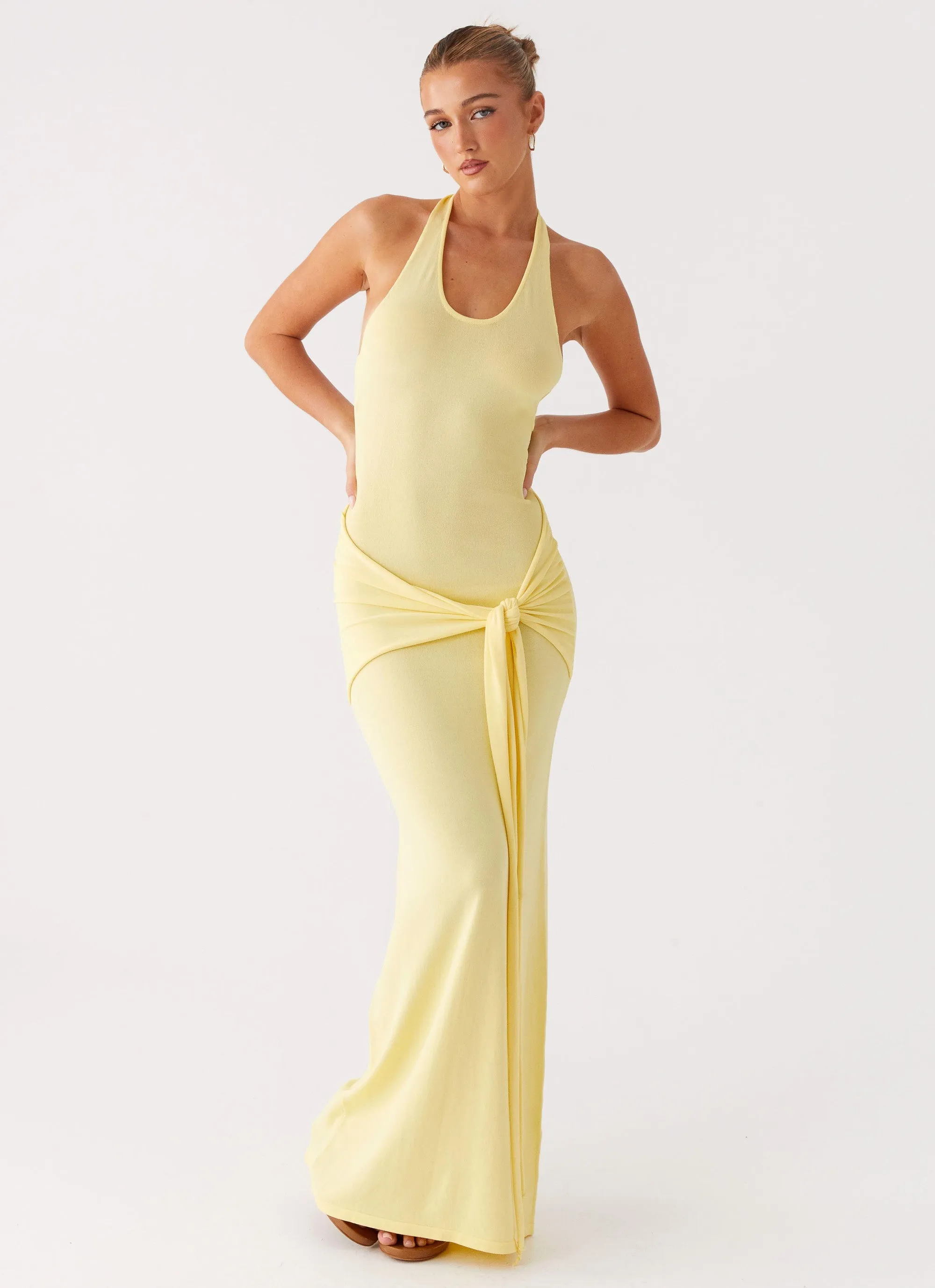 Pina Colada Knit Maxi Dress - Yellow Wave Soft Grass Soft