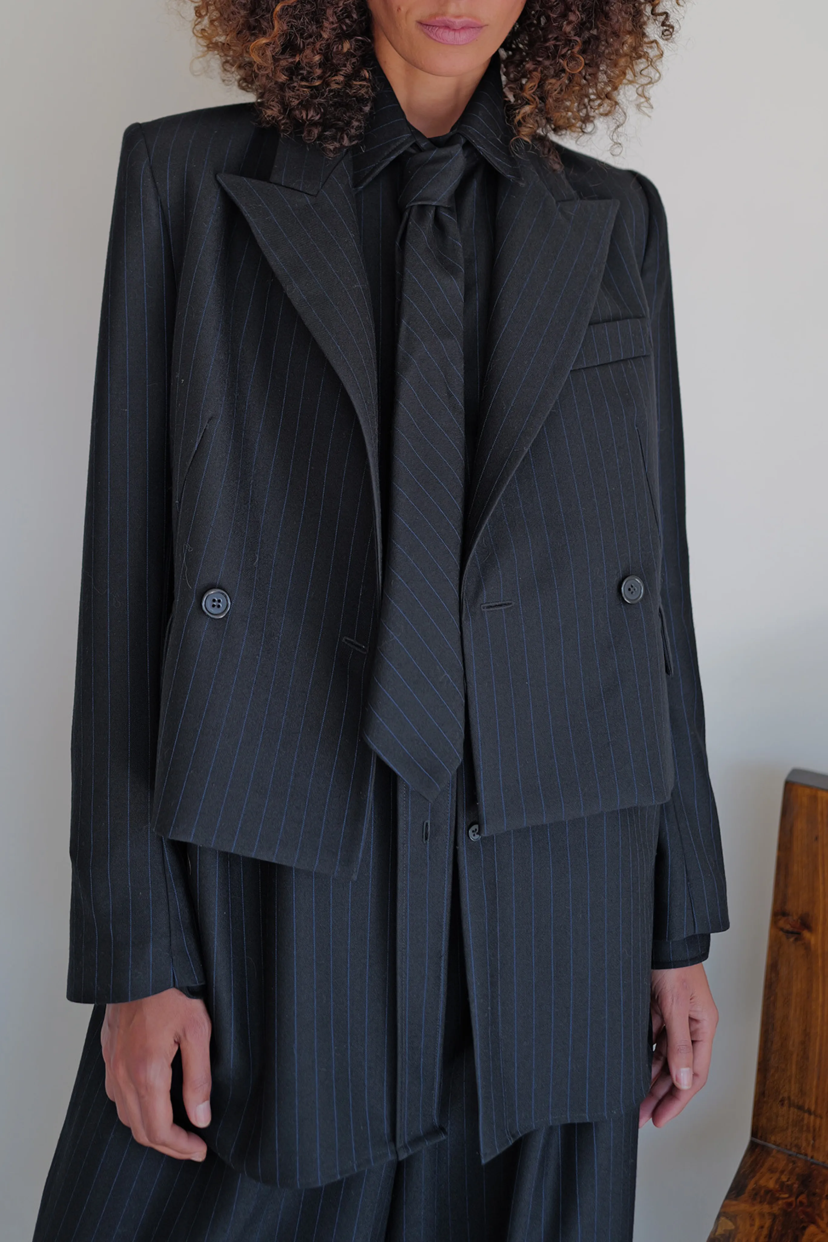 Pinstripe Tuxedo Blazer NonScratchyLining
