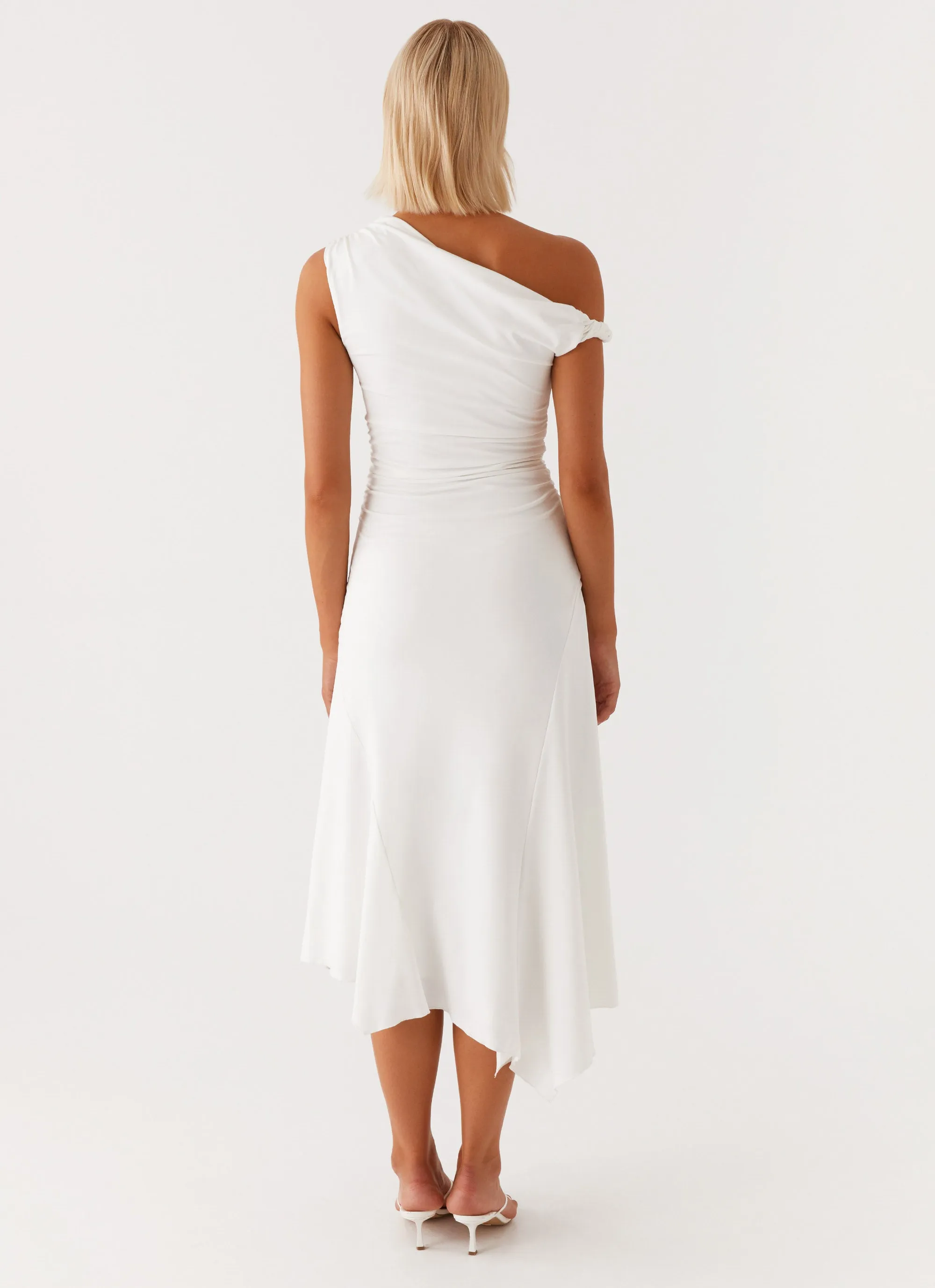 Byron Midi Dress - White Shared Glow Chill Lines