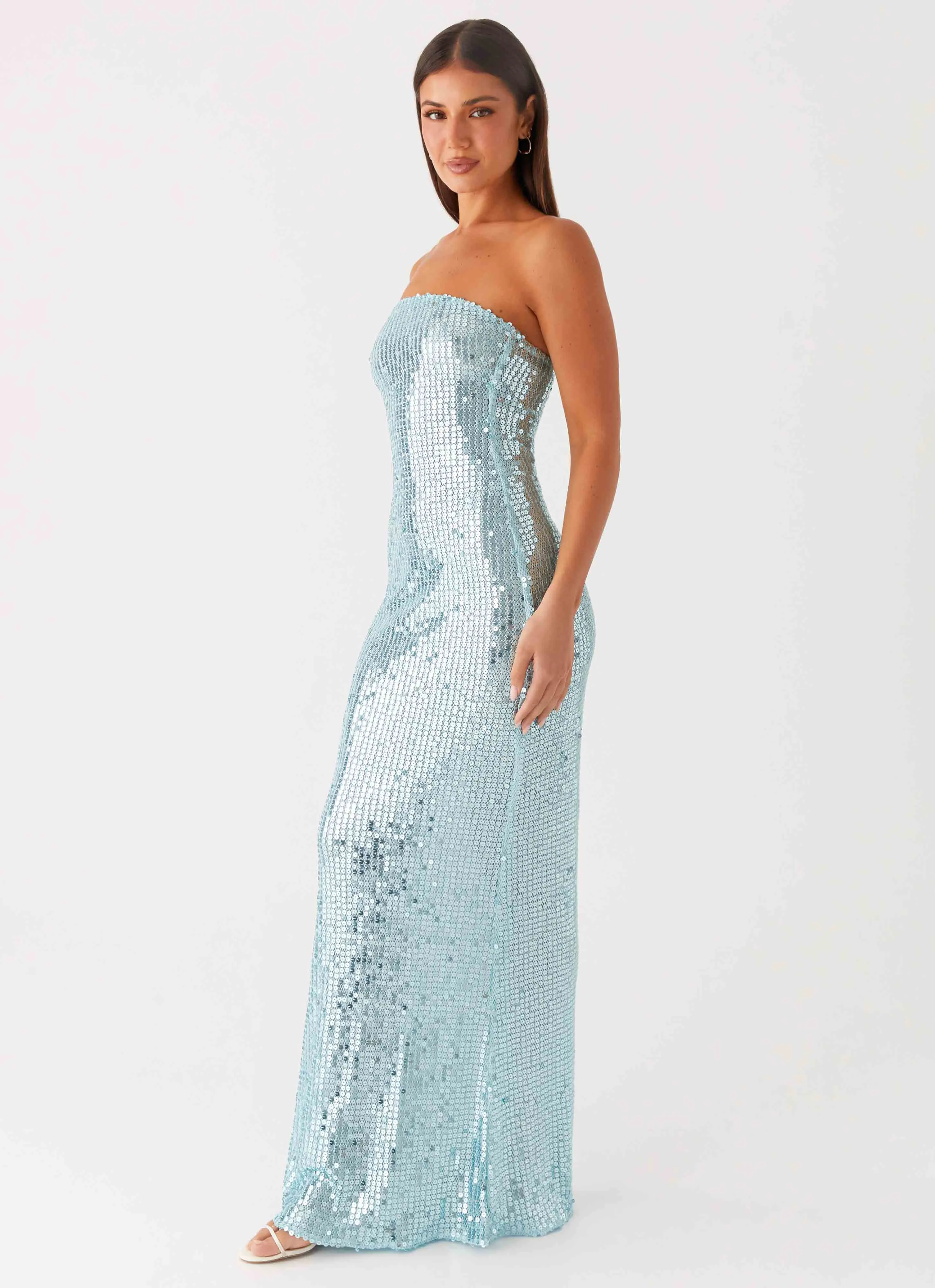 Free Step Lyric Sequin Maxi Dress - Turquoise