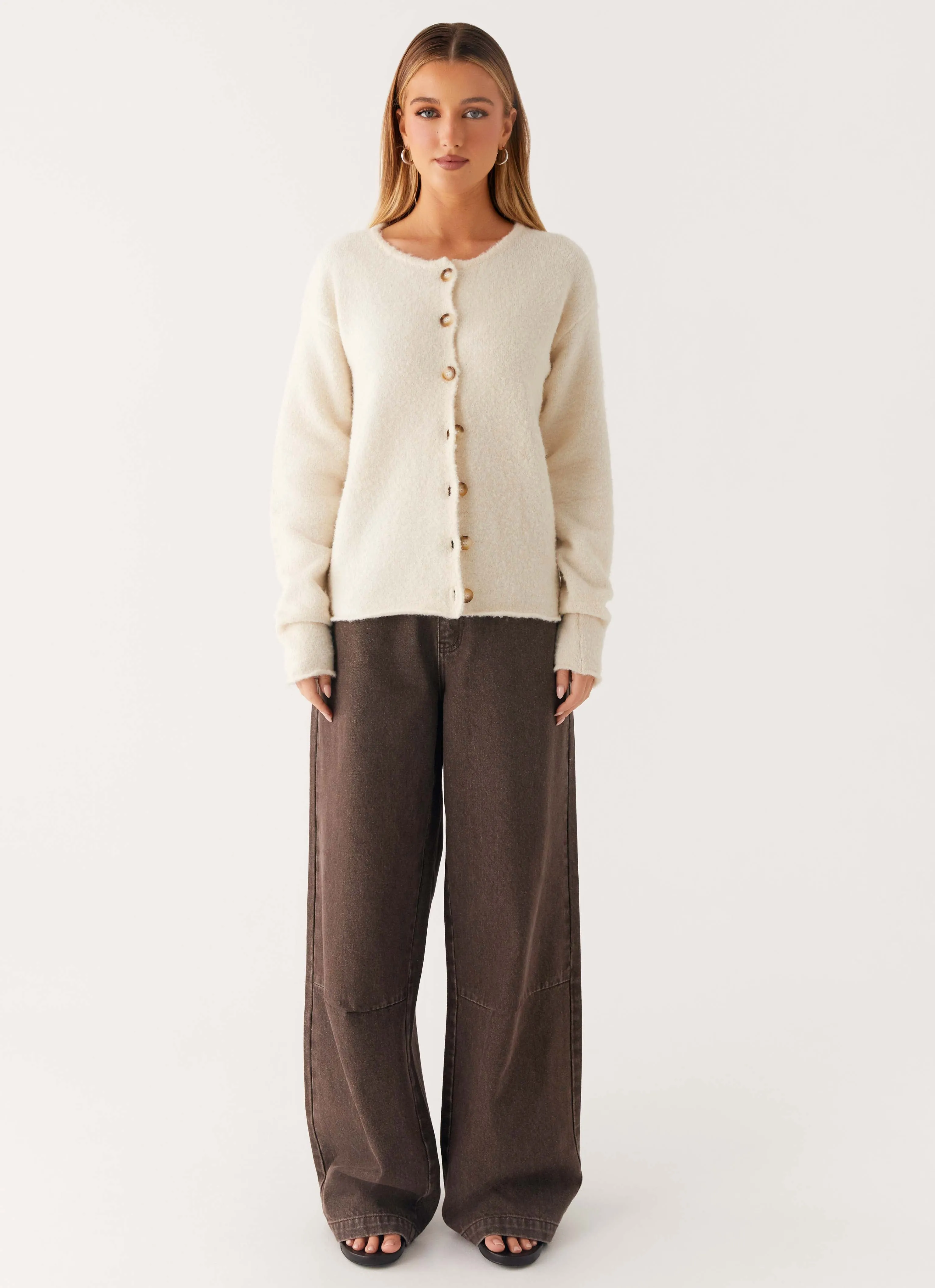 Minimalist Design Vera Knit Cardigan - Ivory