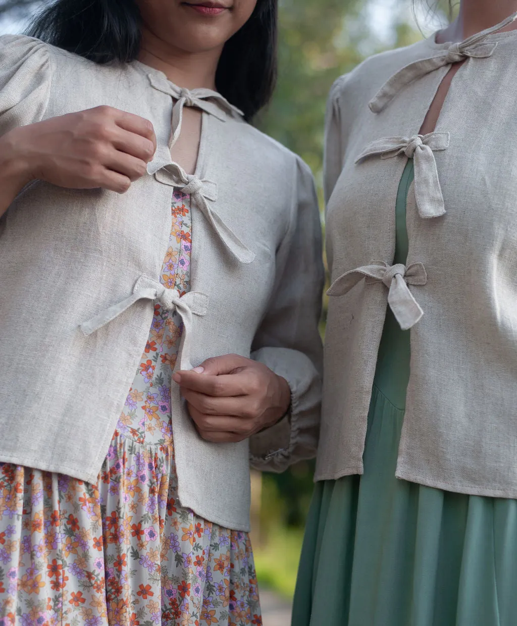 CarbonNeutral Production Poet Top in 100% Sand Linen