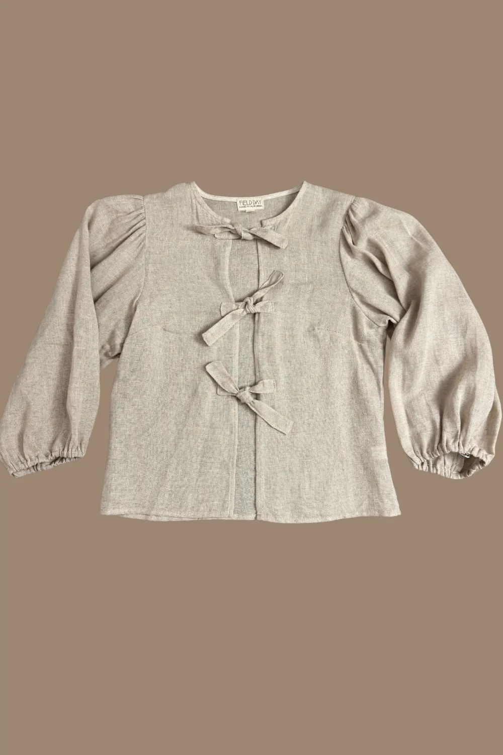Poet Top in 100% Sand Linen CompactSize AthleticInspired