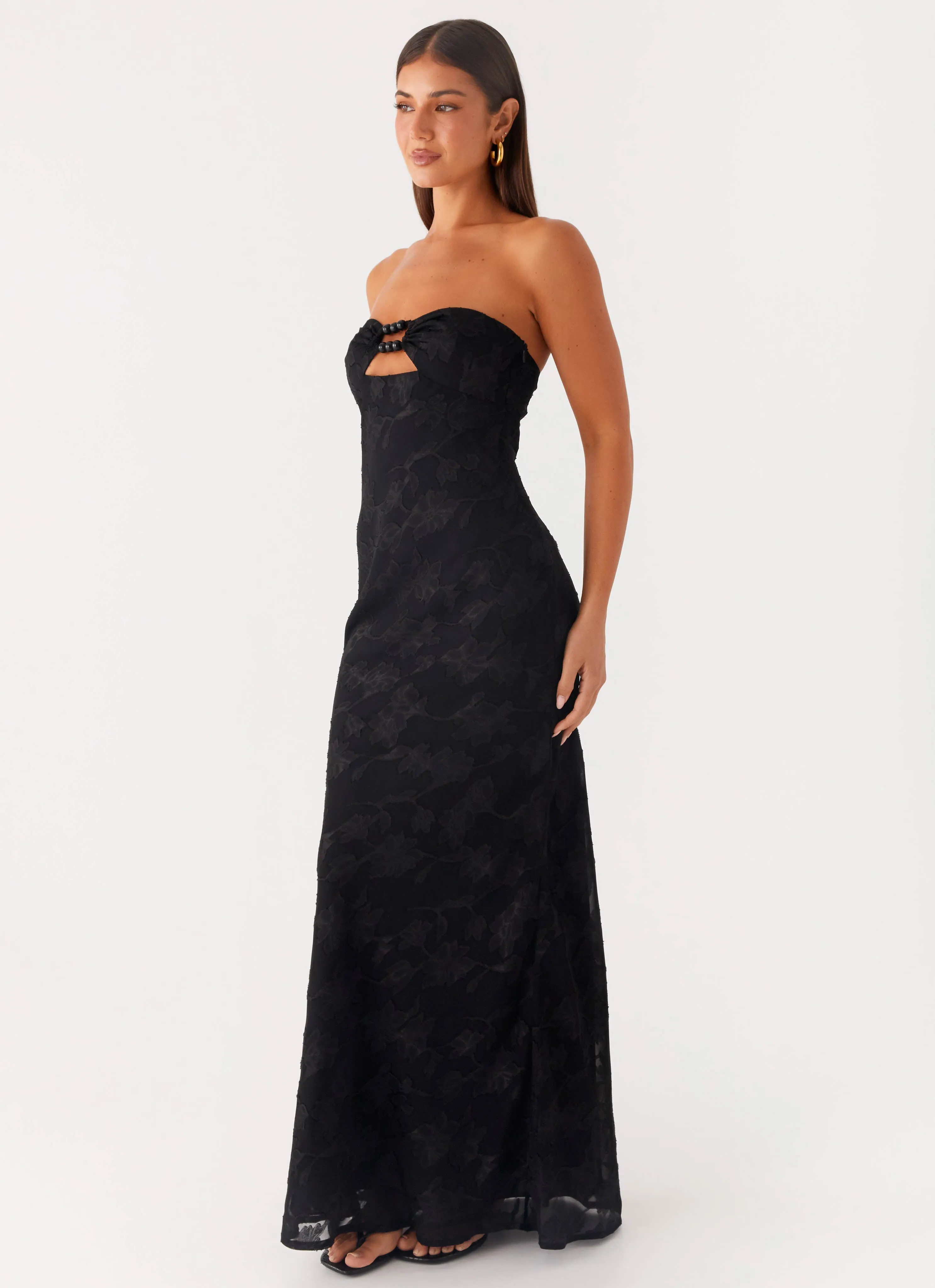 Quick Glam Blue Sky Lunar Maxi Dress - Black