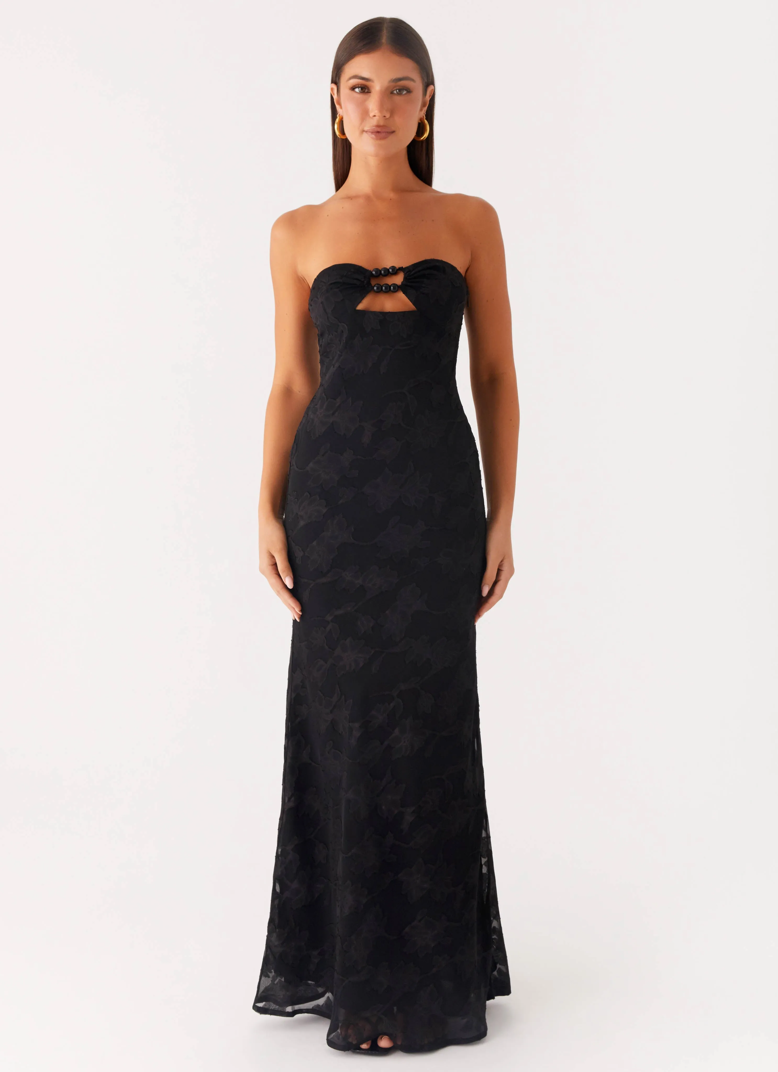 Lunar Maxi Dress - Black Contemporary Style Influencer-Style