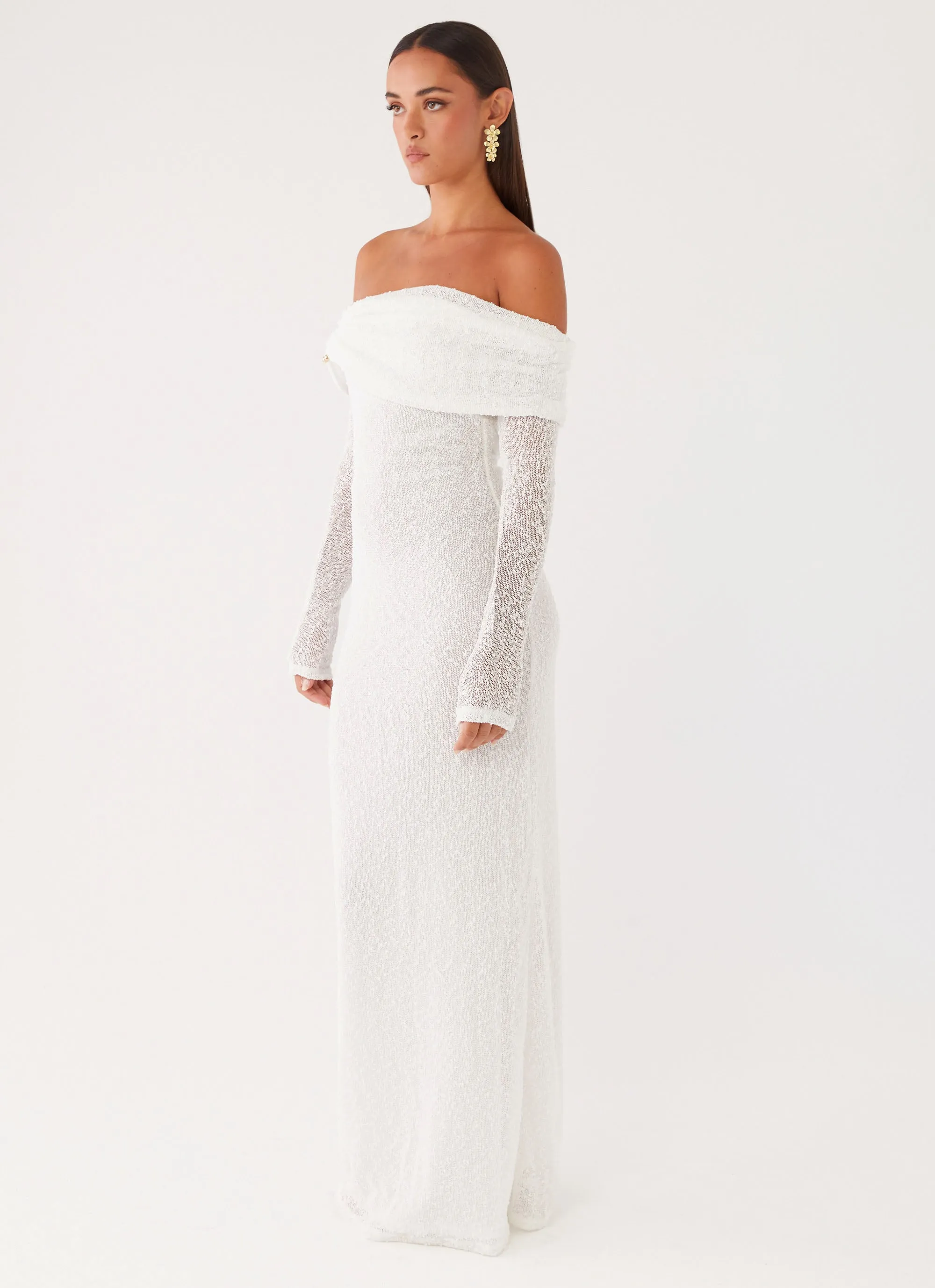 Soft Fashion Pollyanna Knit Hardware Maxi Dress - Ivory