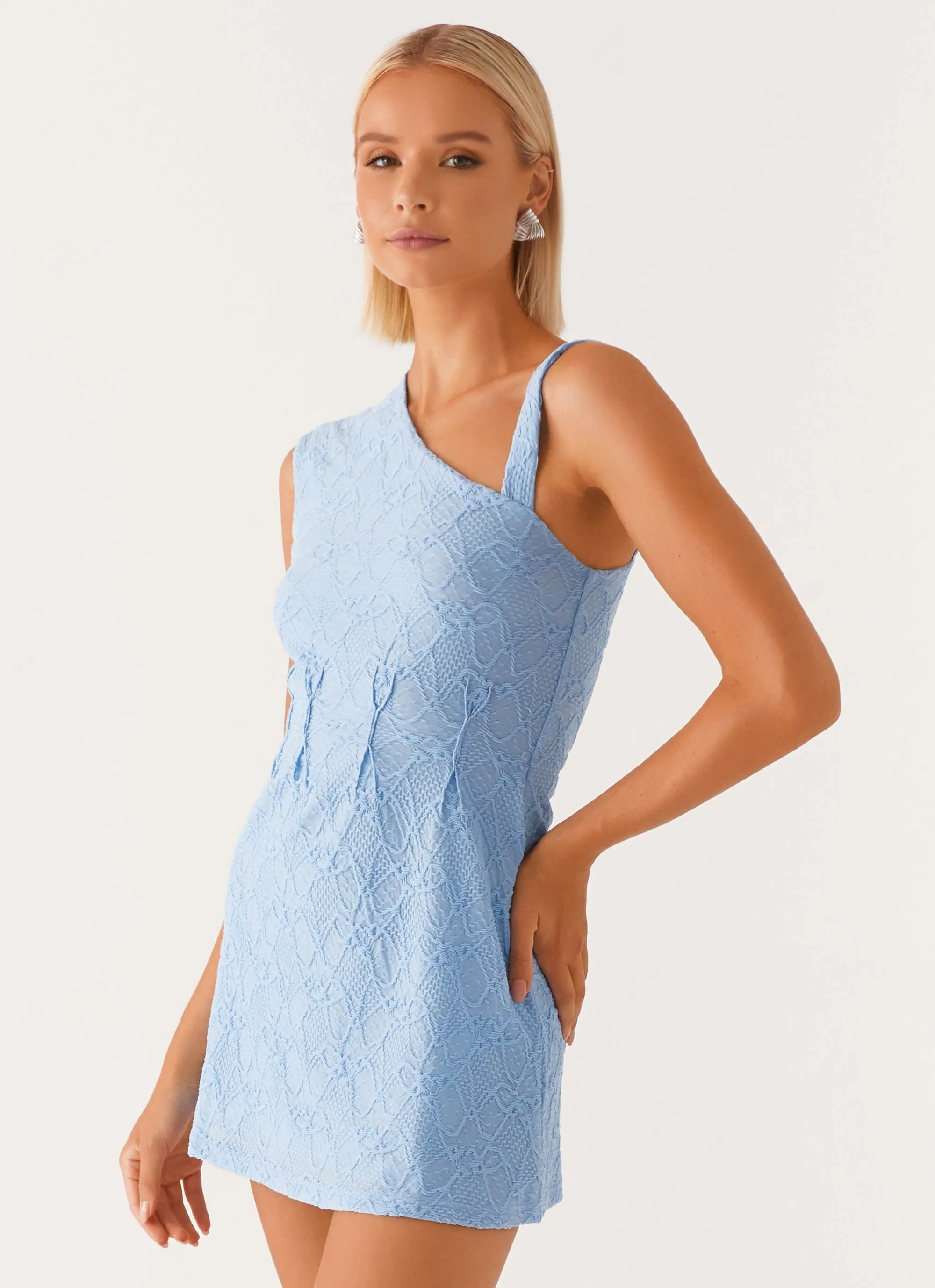 Poppy Mini Dress - Baby Blue Sleek Appeal