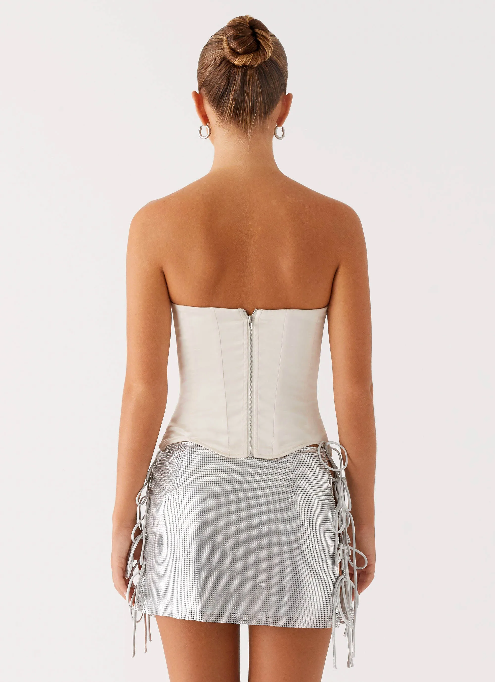 Popstar Glomesh Mini Skirt - Silver Fade Resistant