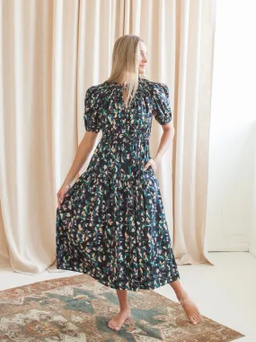 Power Soft Ulla Johnson Othella Short Sleeve Midi Dress- Kaleidoscope