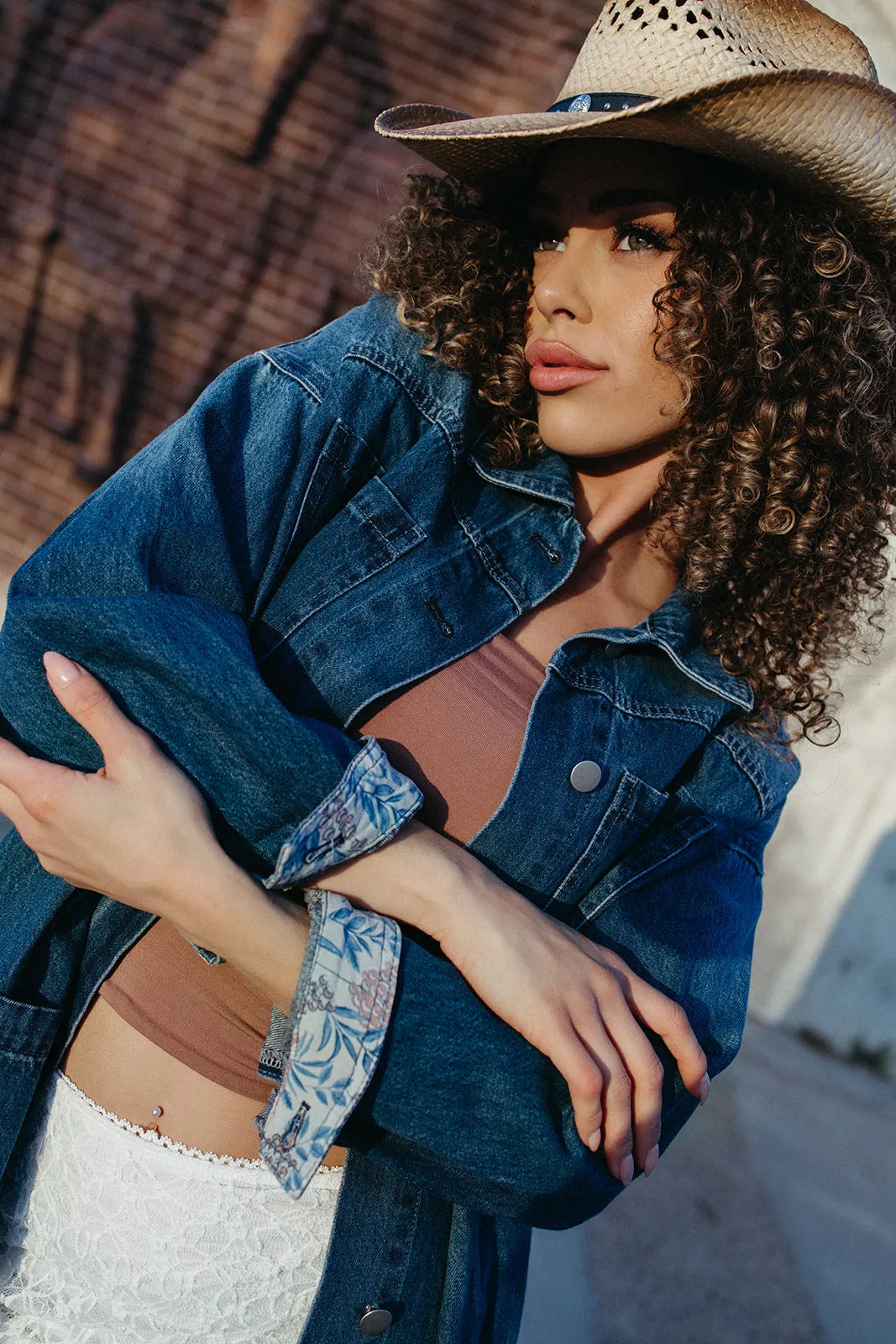 SustainableBlend Prairie Drip Denim Jacket