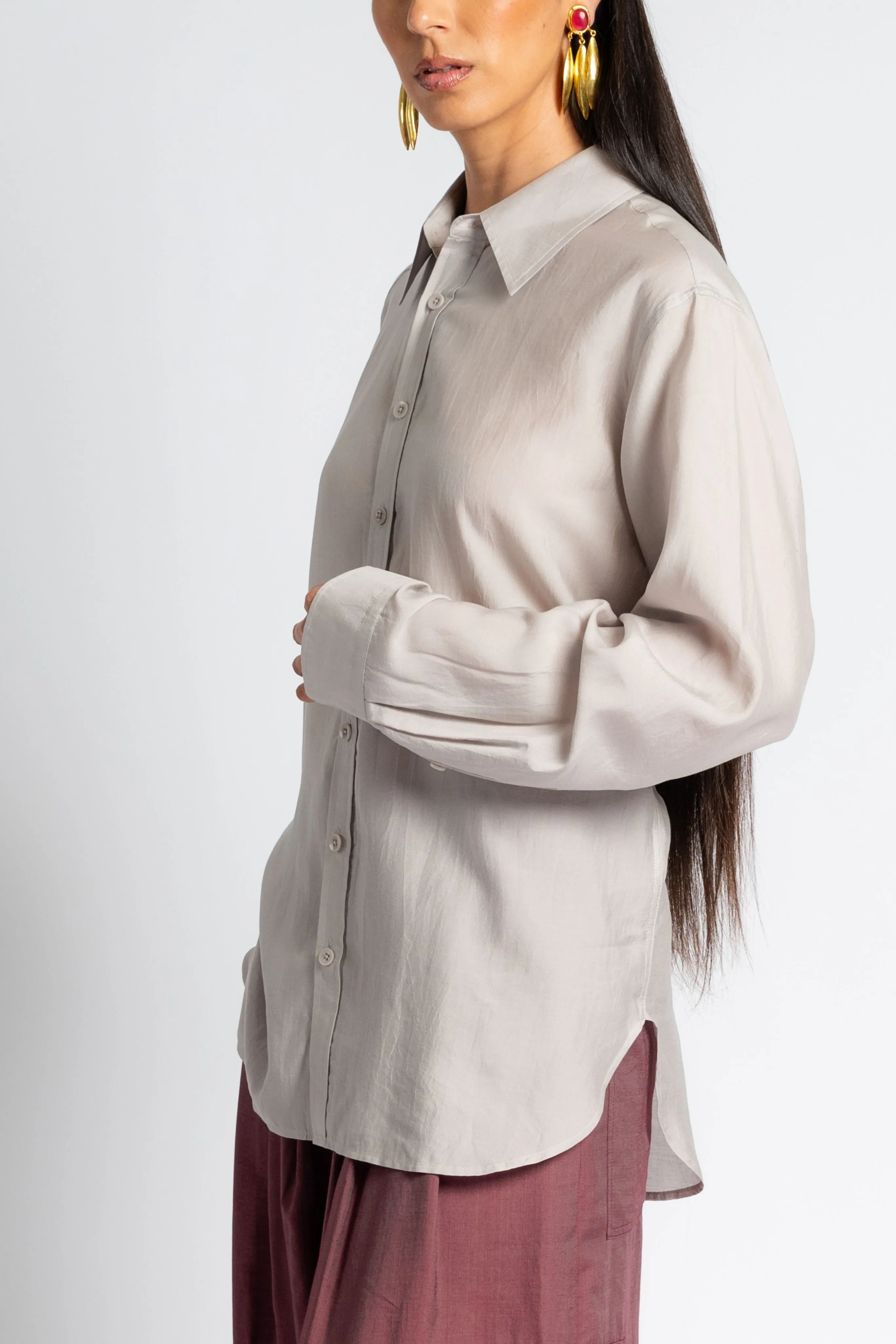 Silk Voile Charlie Men's Slim Shirt Active Look