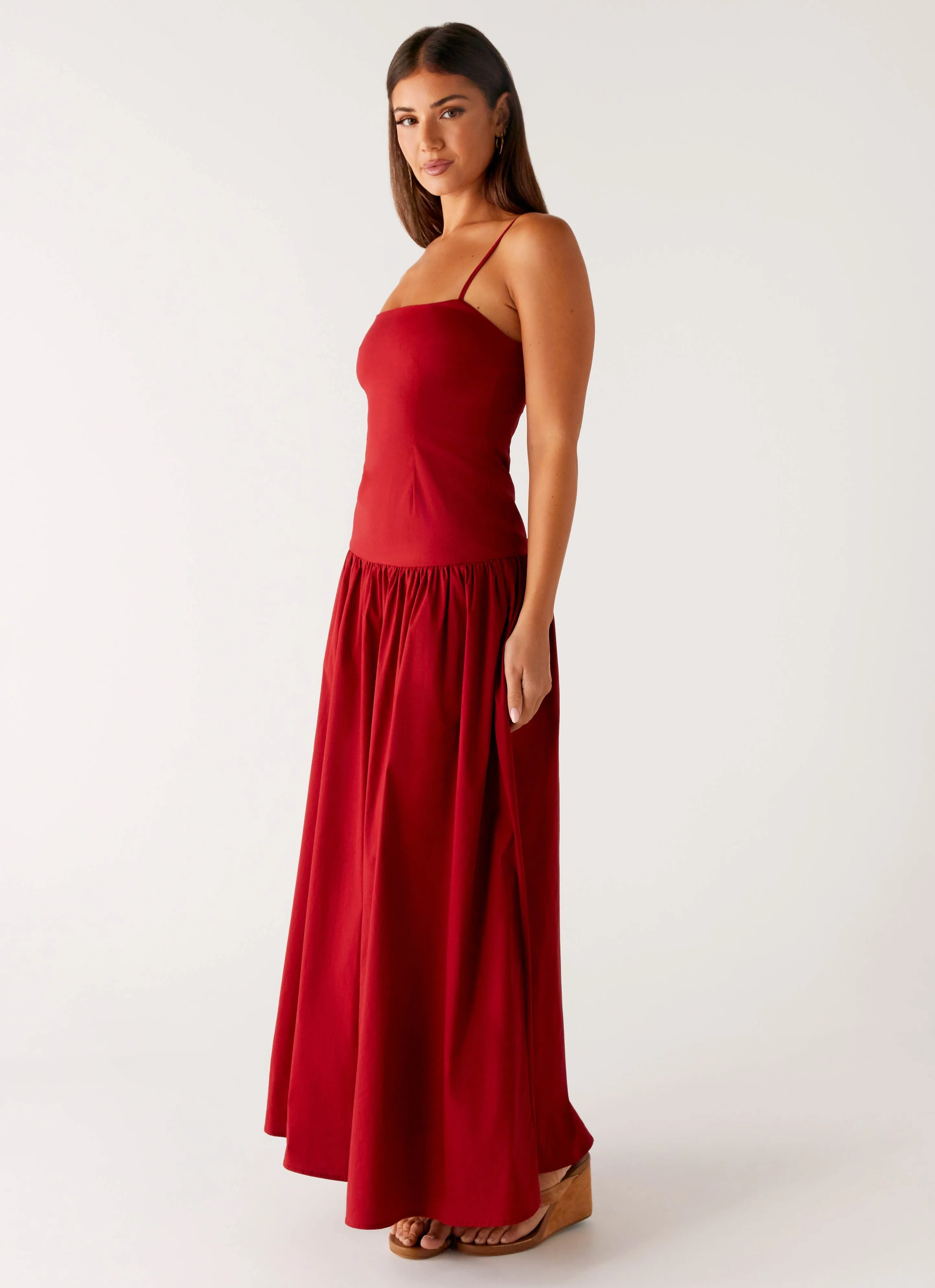 Vince Cami Maxi Dress - Deep Red Tiered Skirt Daily Flex