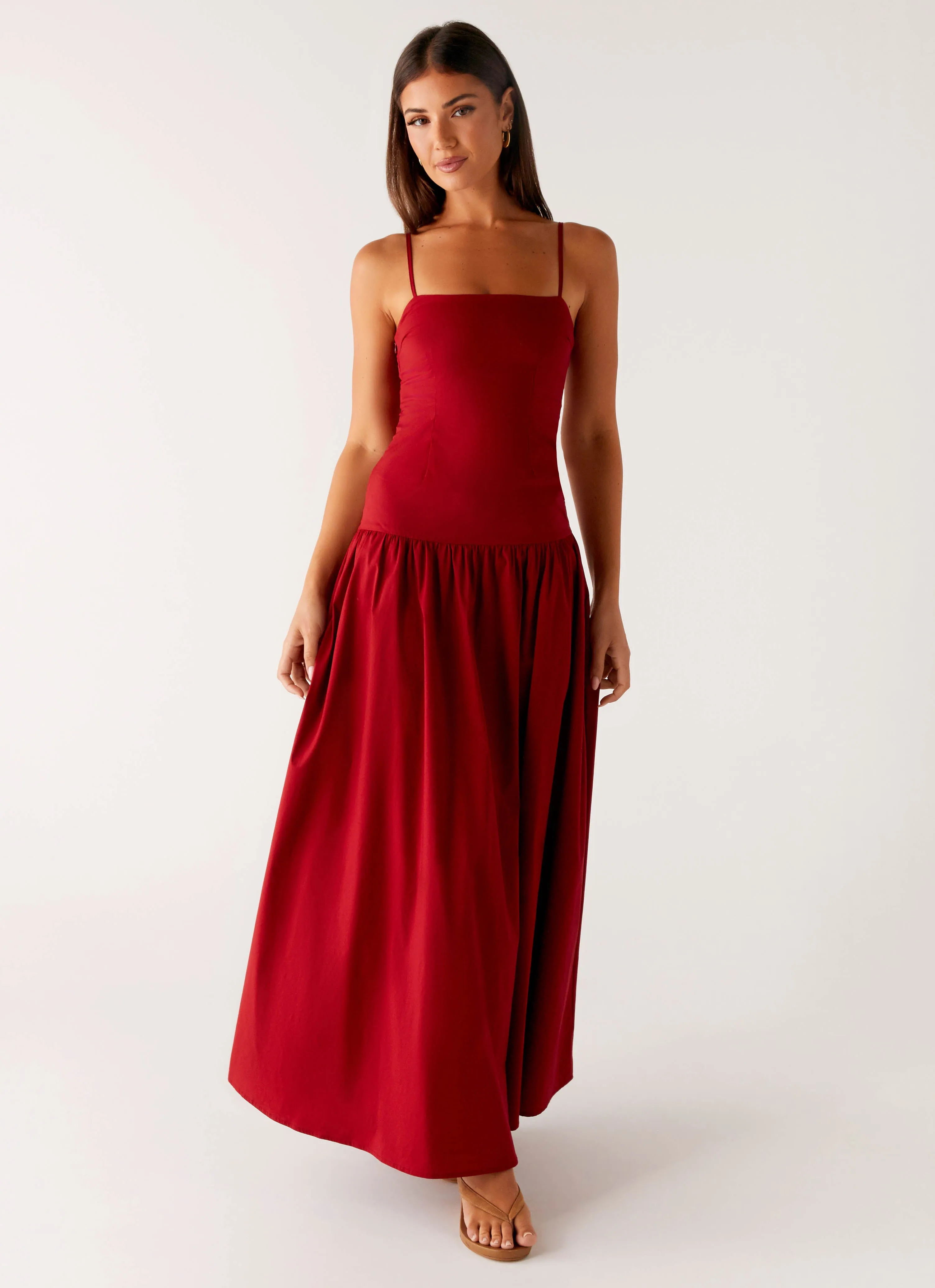 Vince Cami Maxi Dress - Deep Red Pure Shape