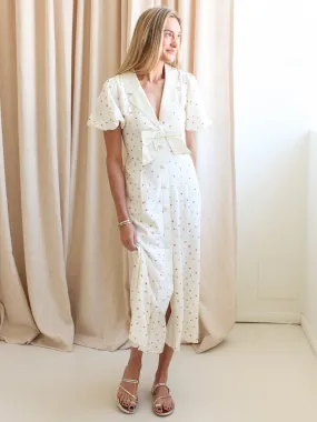 Daphne Bow Midi Dress museum visit Bust-Enhancing