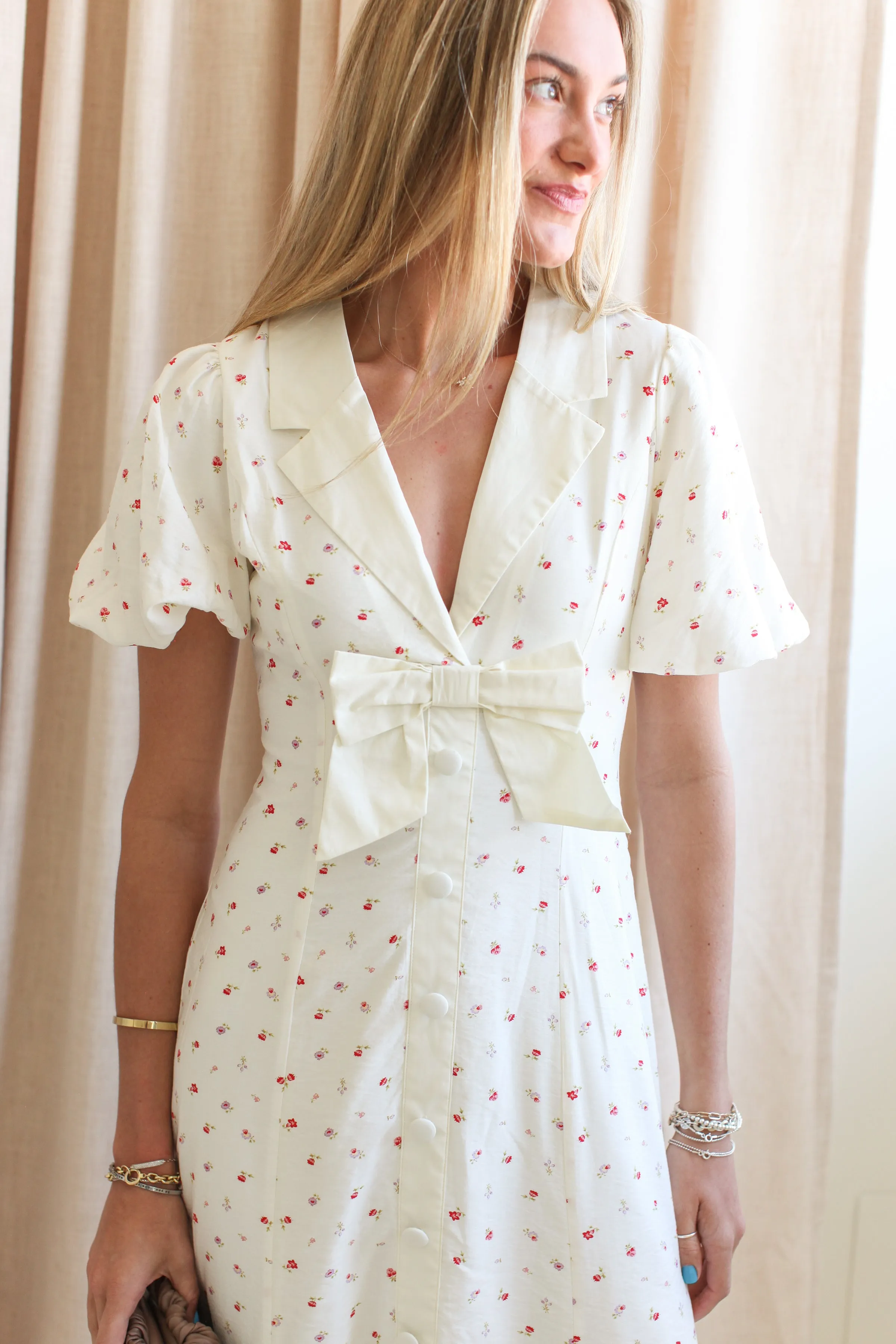 breathable-mesh Daphne Bow Midi Dress