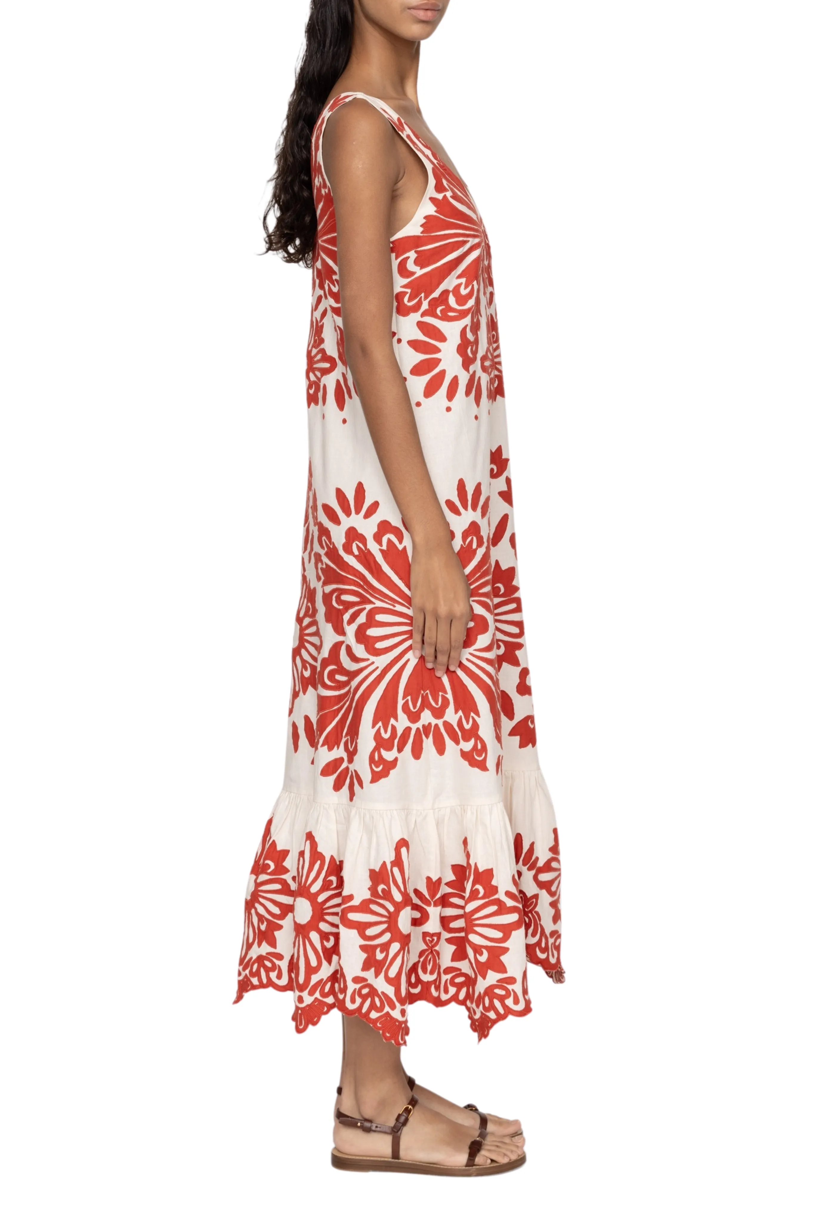Chic Silhouette Liliana Applique Maxi Tank Dress