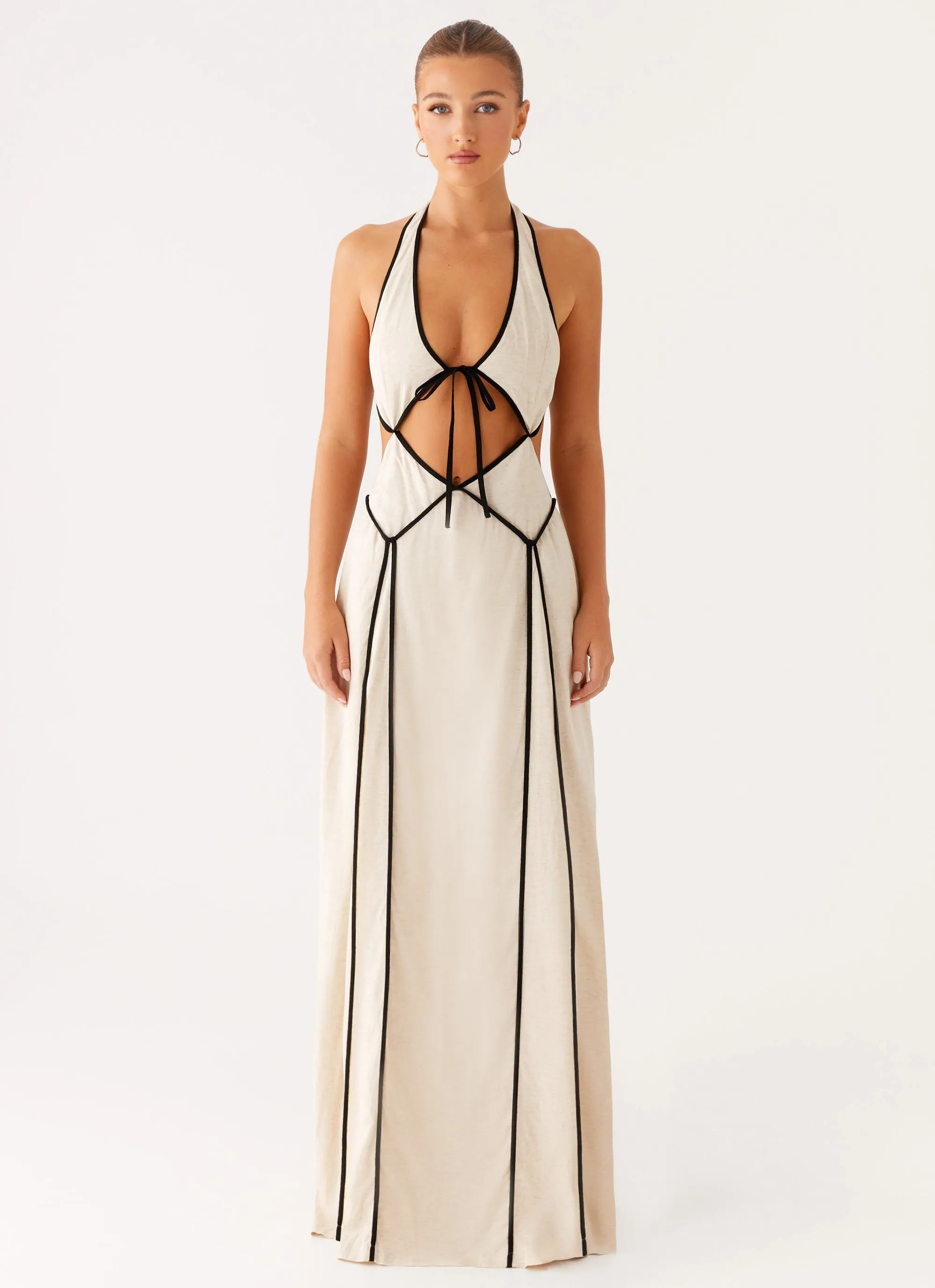 Snag-Resistant Compressible Sonnet Maxi Dress - Oatmeal