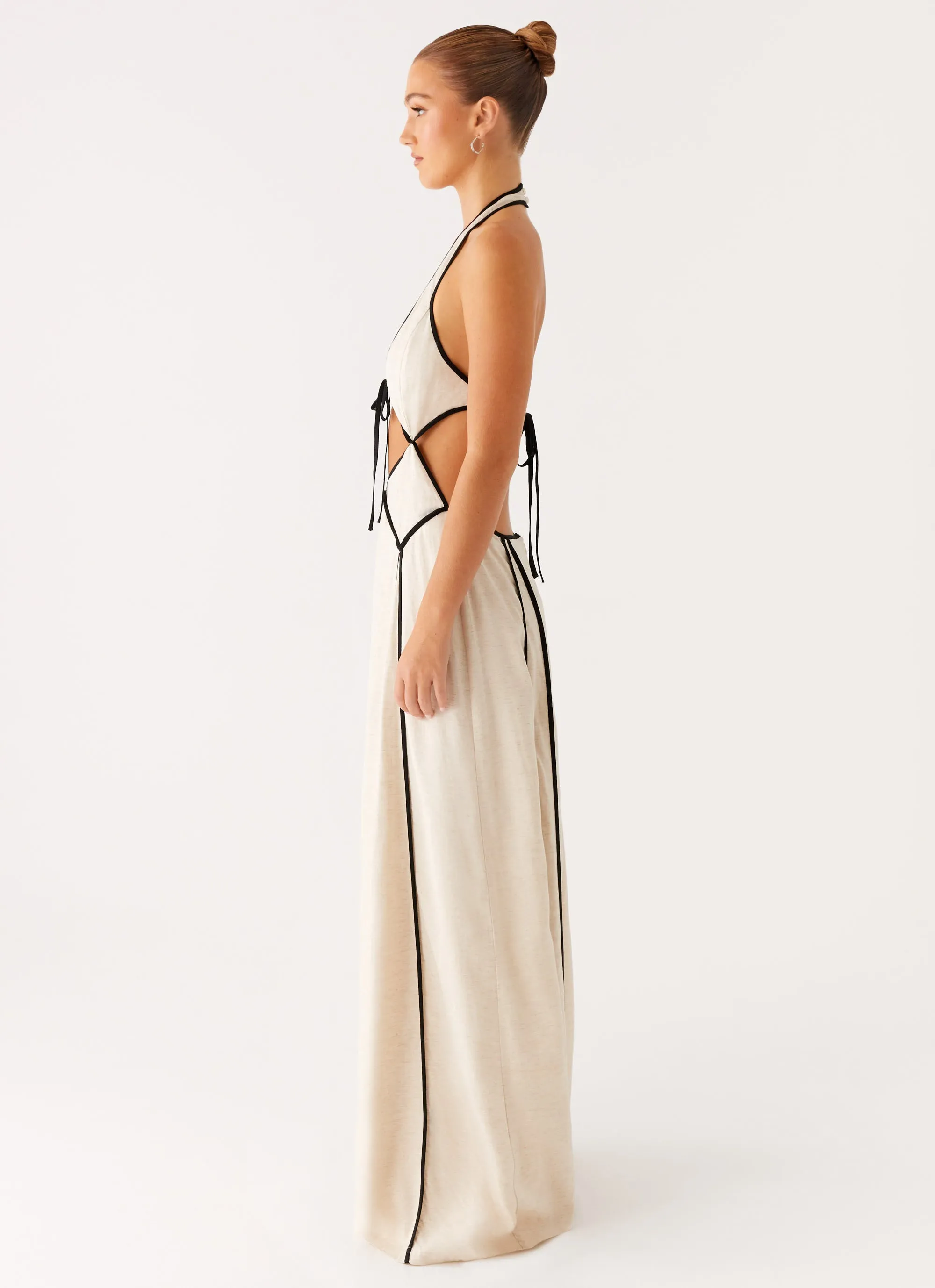 Aura Glow Sonnet Maxi Dress - Oatmeal