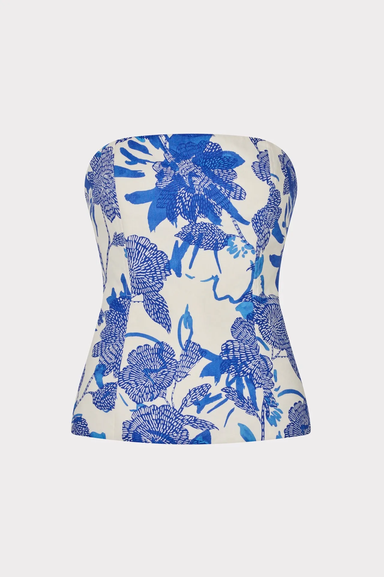 Brushwork Floral Linen Top AntiOdor Tension Balanced Design