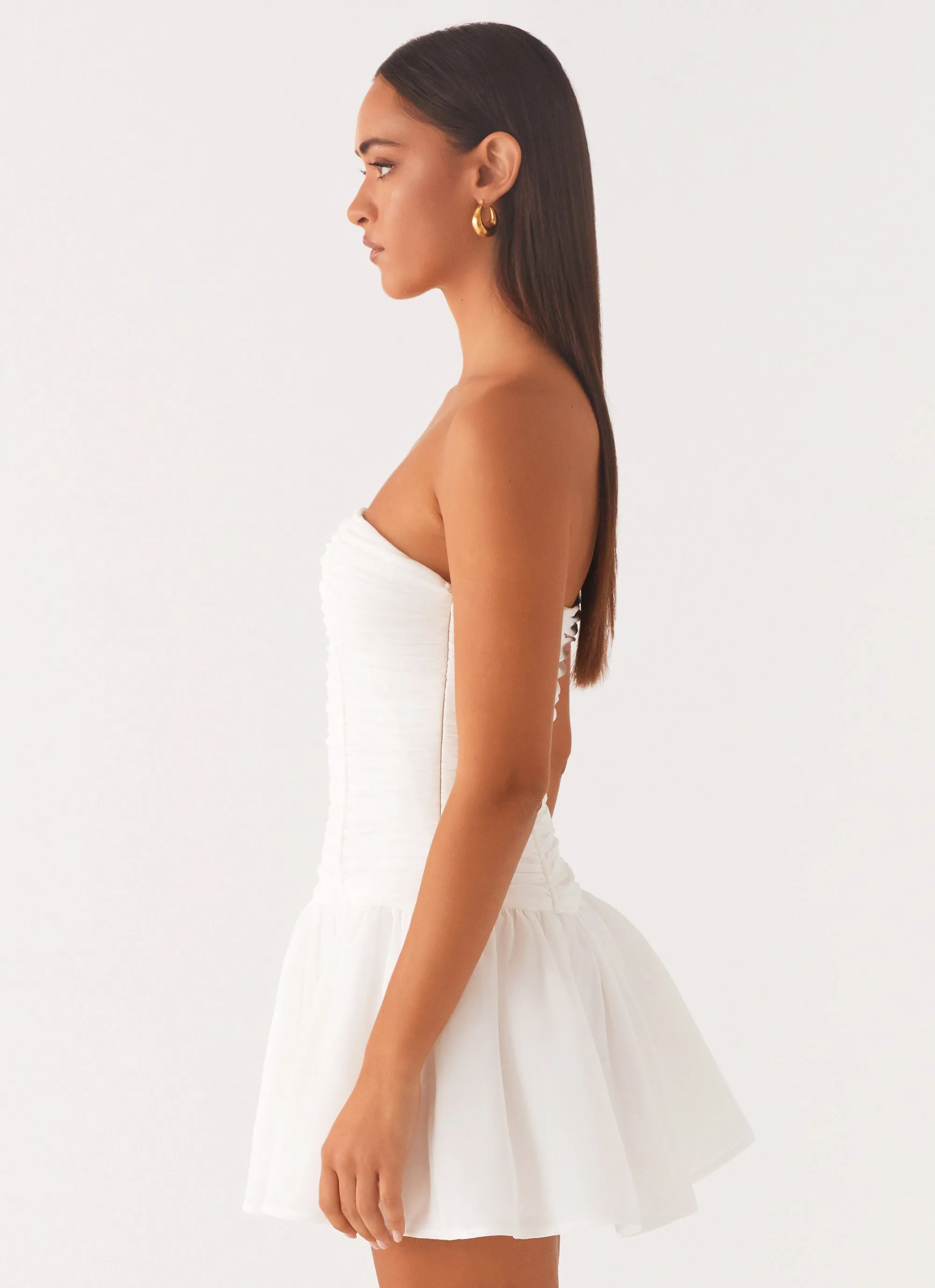 Work Option Layering Comfort Meadow Dreams Mini Dress - White