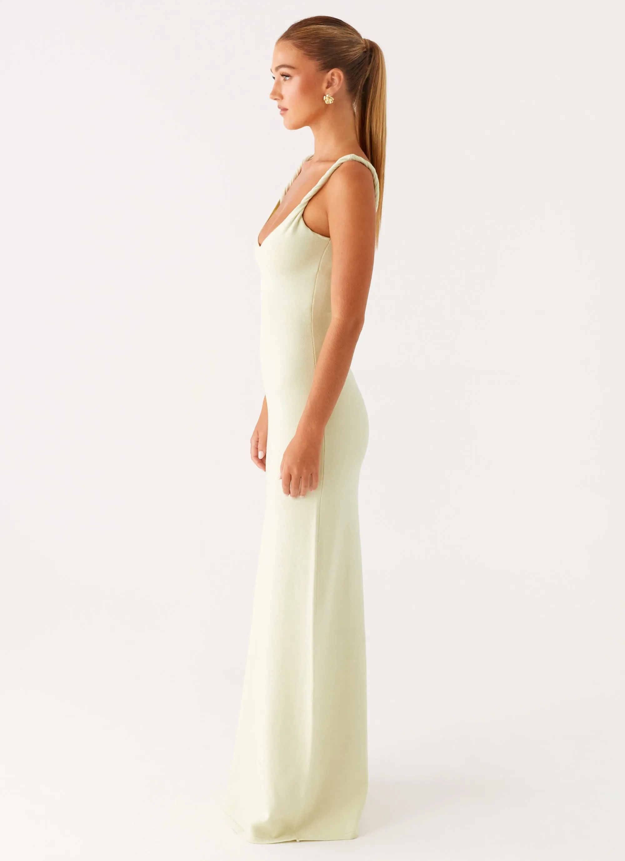 Flowing Lines Wave Soft Anastasia Maxi Dress - Sage
