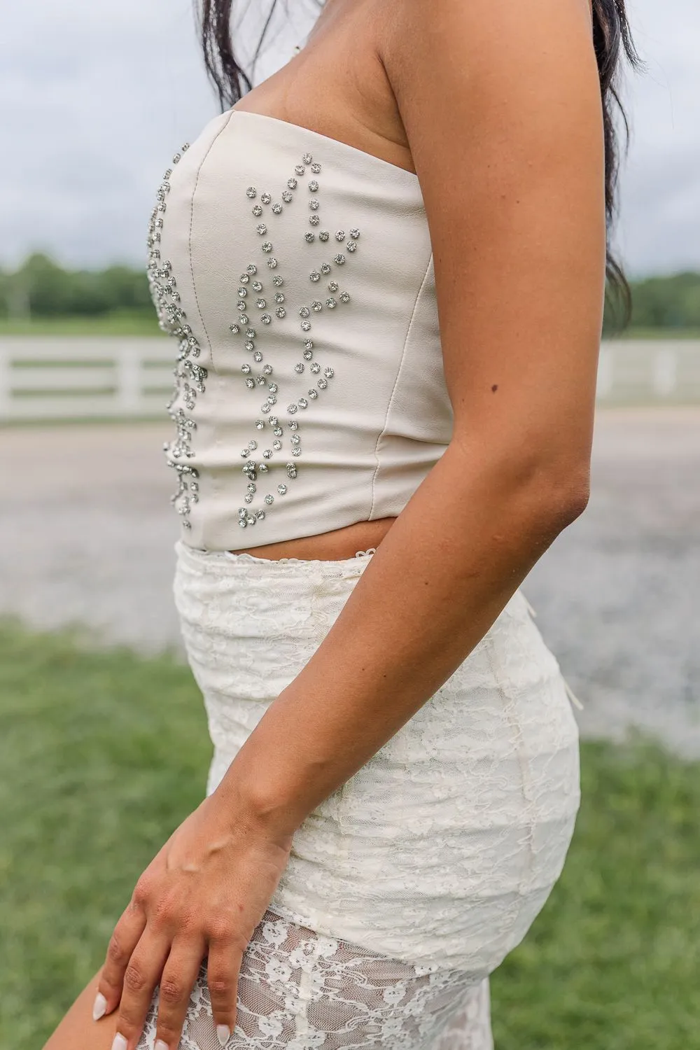 HeatRegulating Beckee Western Corset Top- Ivory